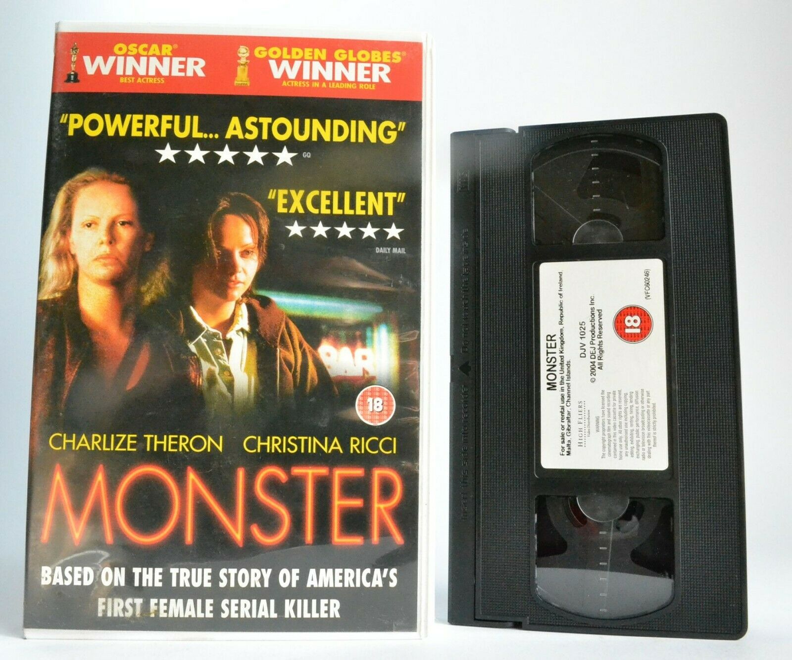 Monster: Biographical Crime Drama -[Aileen Wuornos]- Charlize Theron - Pal VHS-