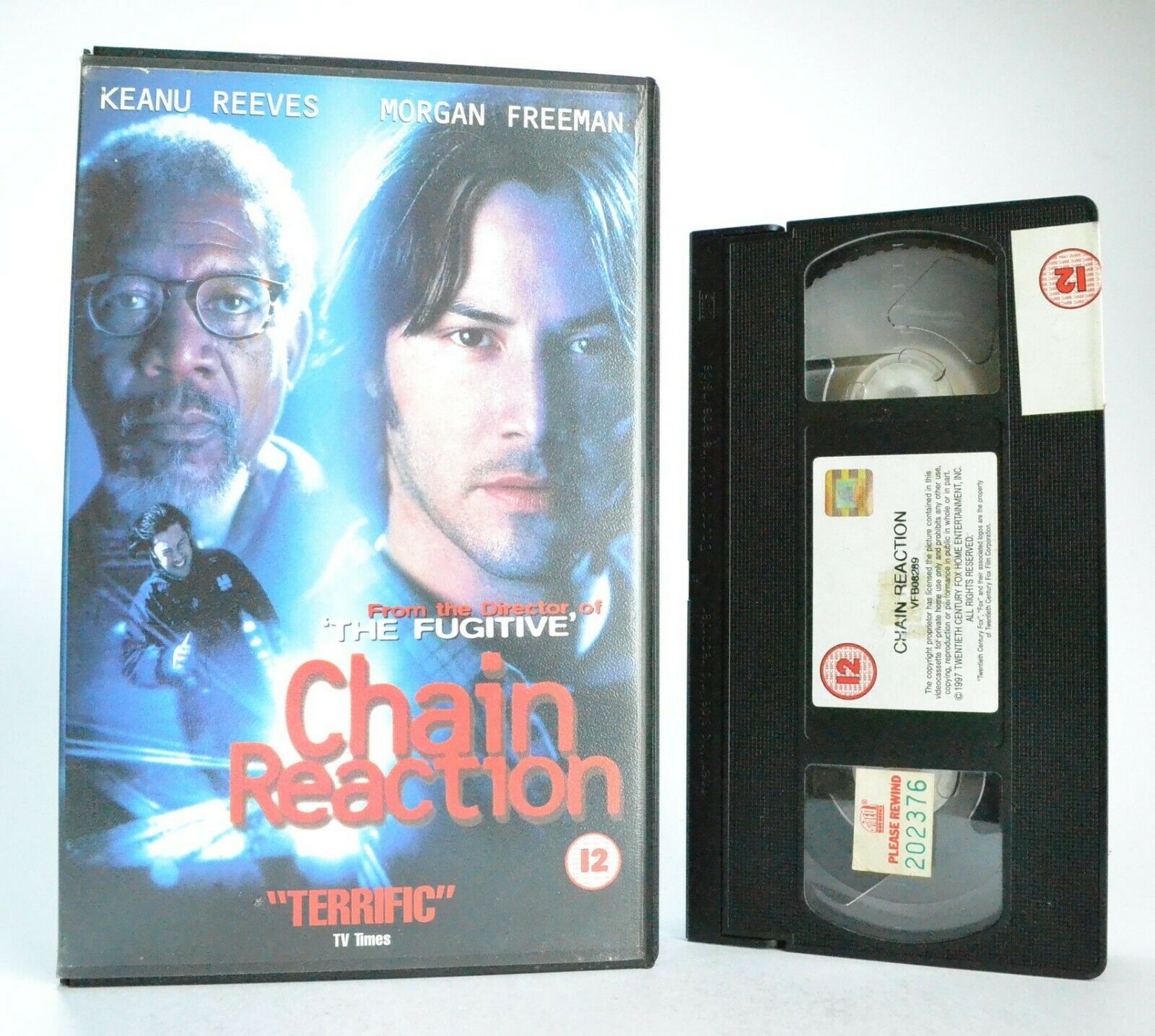 Chain Reaction; [Free Postcard] Thriller - Large Box - Keanu Reeves - Pal VHS-