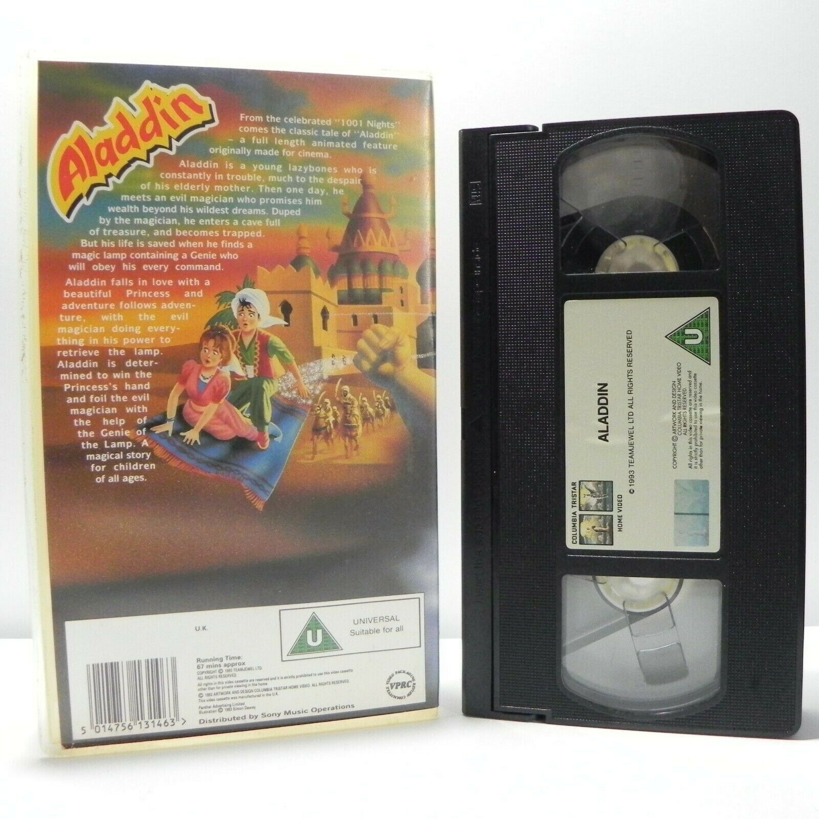 Aladdin - Animated - New Version - Classic Children's Tale - Magical Story - VHS-