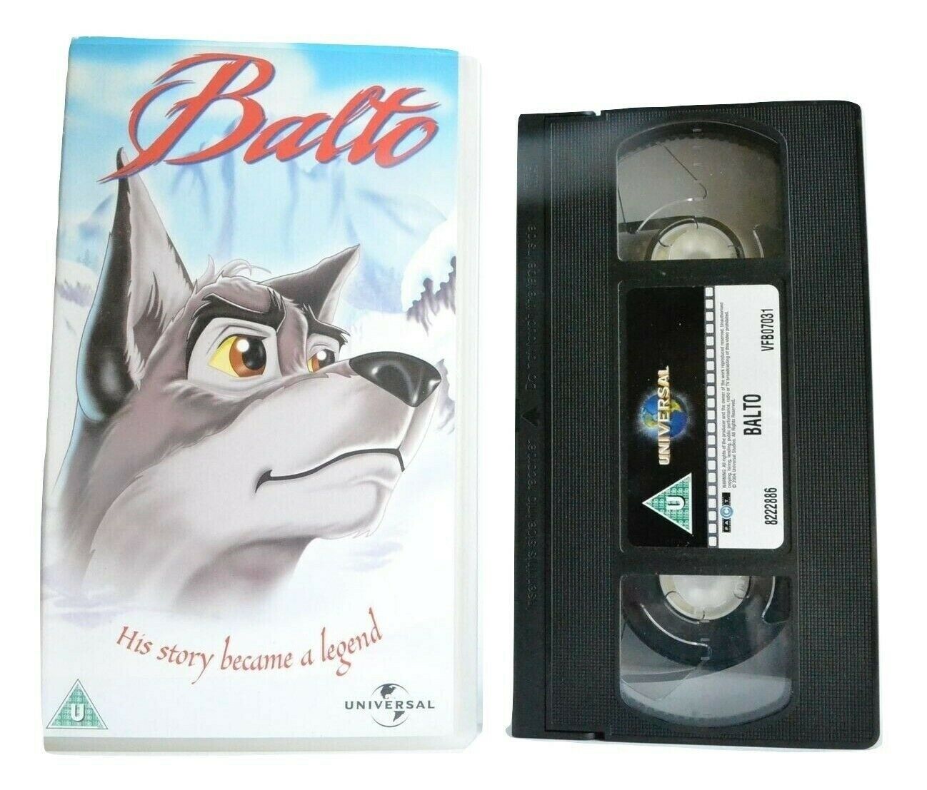Balto (1995):Based On True Story - Animated Adventure - Kevin Bacon - Kids - VHS-
