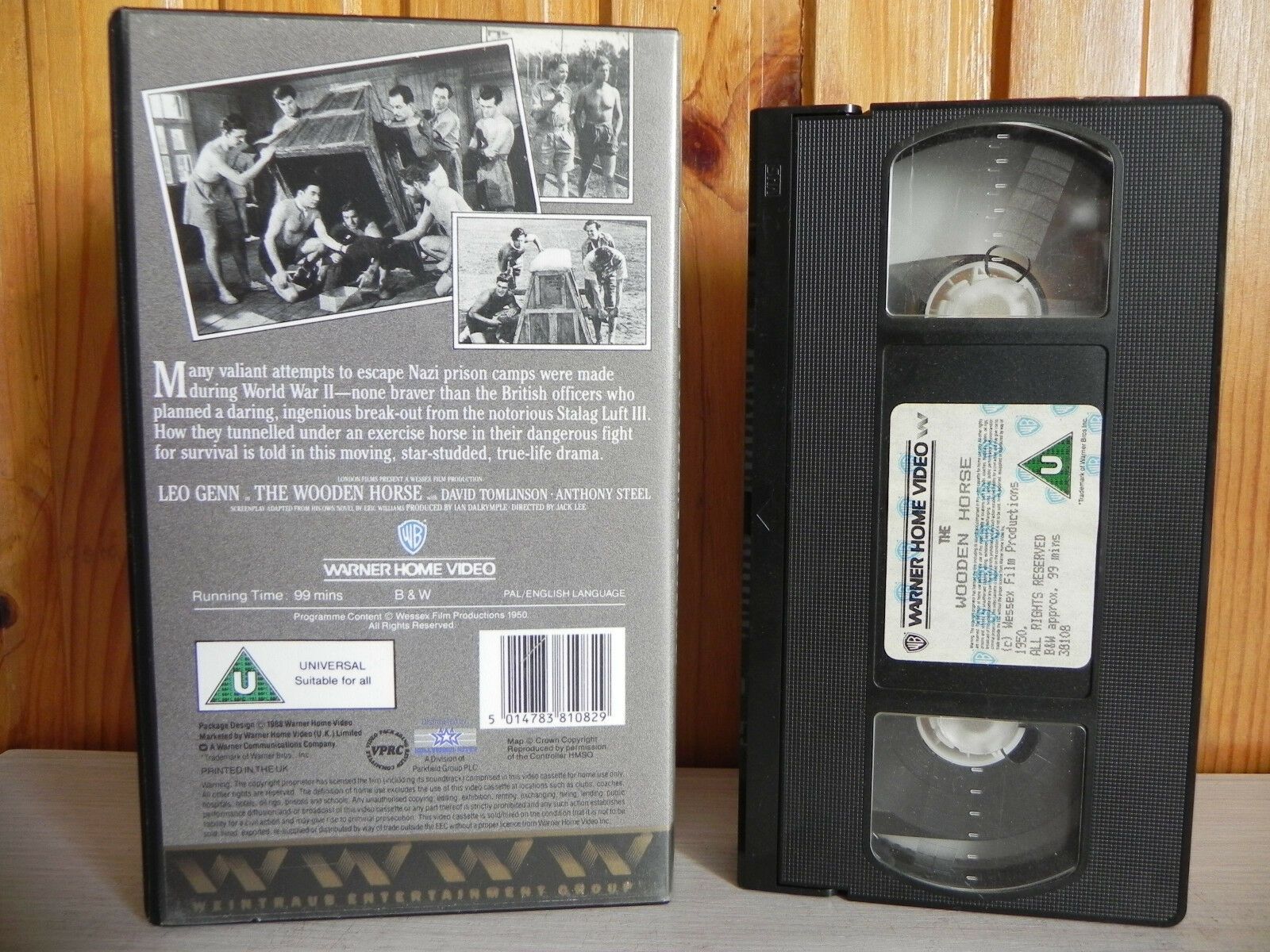 The Wooden Horse - Warner Home - True-Life Drama - World War II - Survival - VHS-