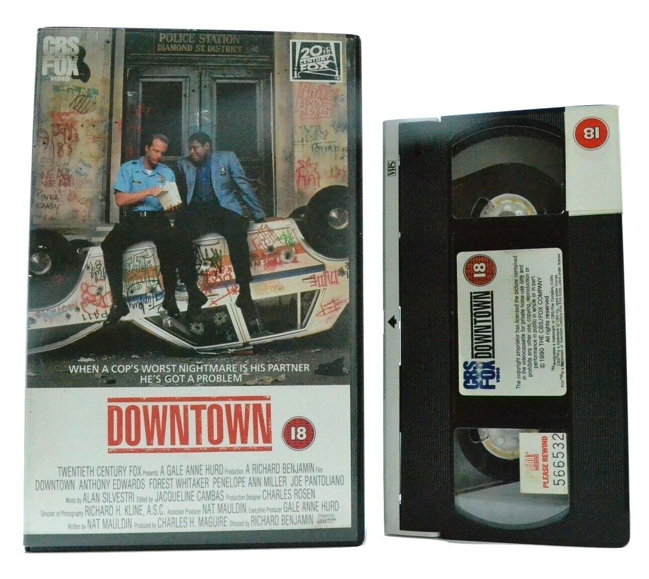 Downtown: CBS/FOX (1990) - Action/Comedy - Large Box - Forest Whitaker - Pal VHS-