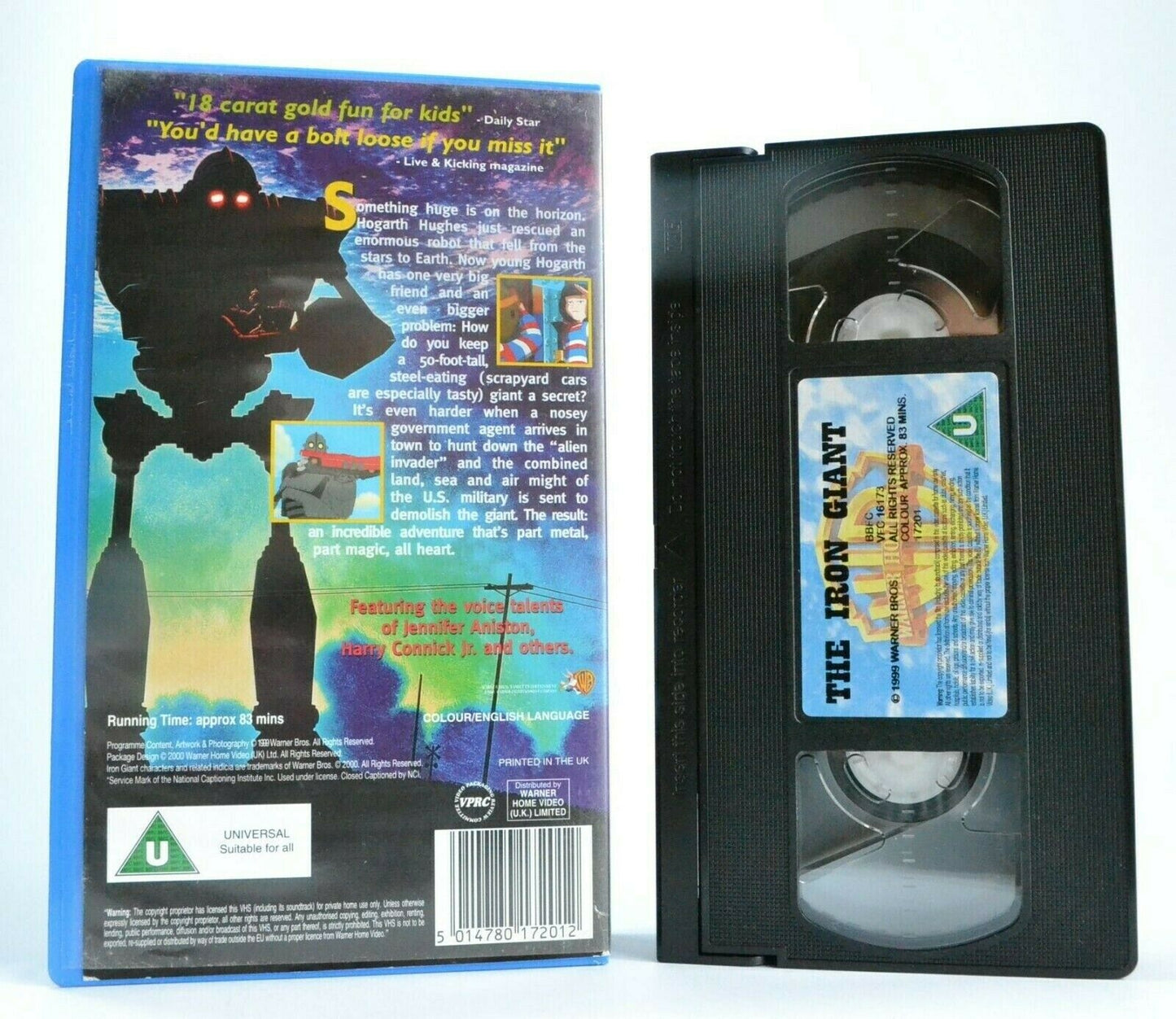 The Iron Giant: (1999) Warner Bros - Sci-Fi/Animated Adventure - Kids - Pal VHS-