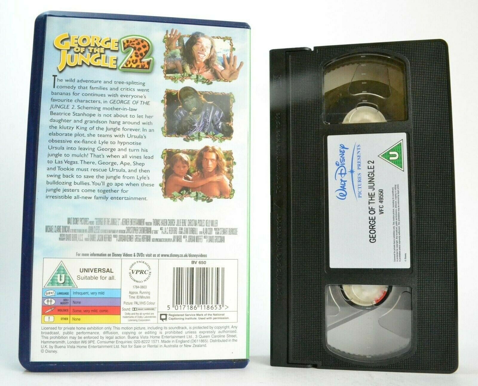 George Of The Jungle 2 (2003) - Adventure - [Walt Disney] - Children's - Pal VHS-