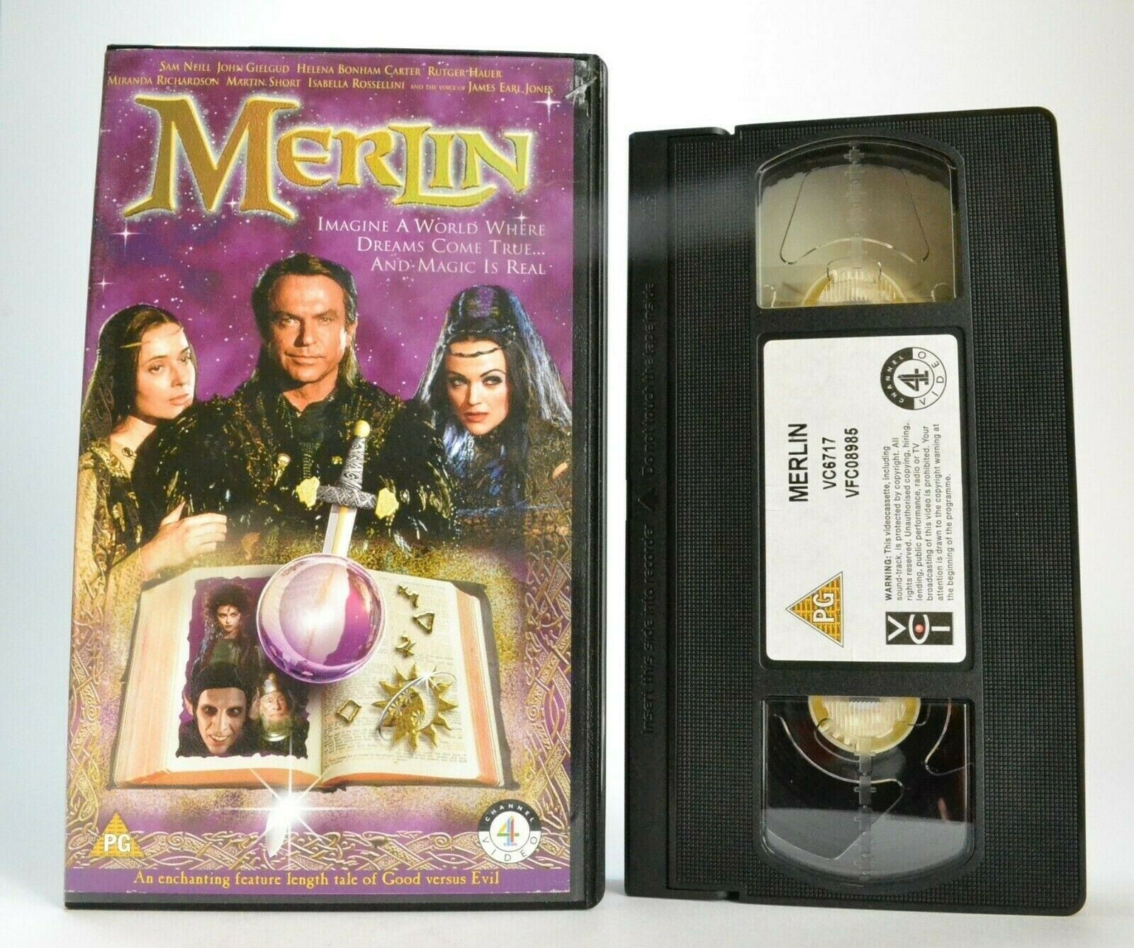 Merlin: NBC Miniseries - King Arthur Legend - Sam Neill / Rutger Hauer - Pal VHS-