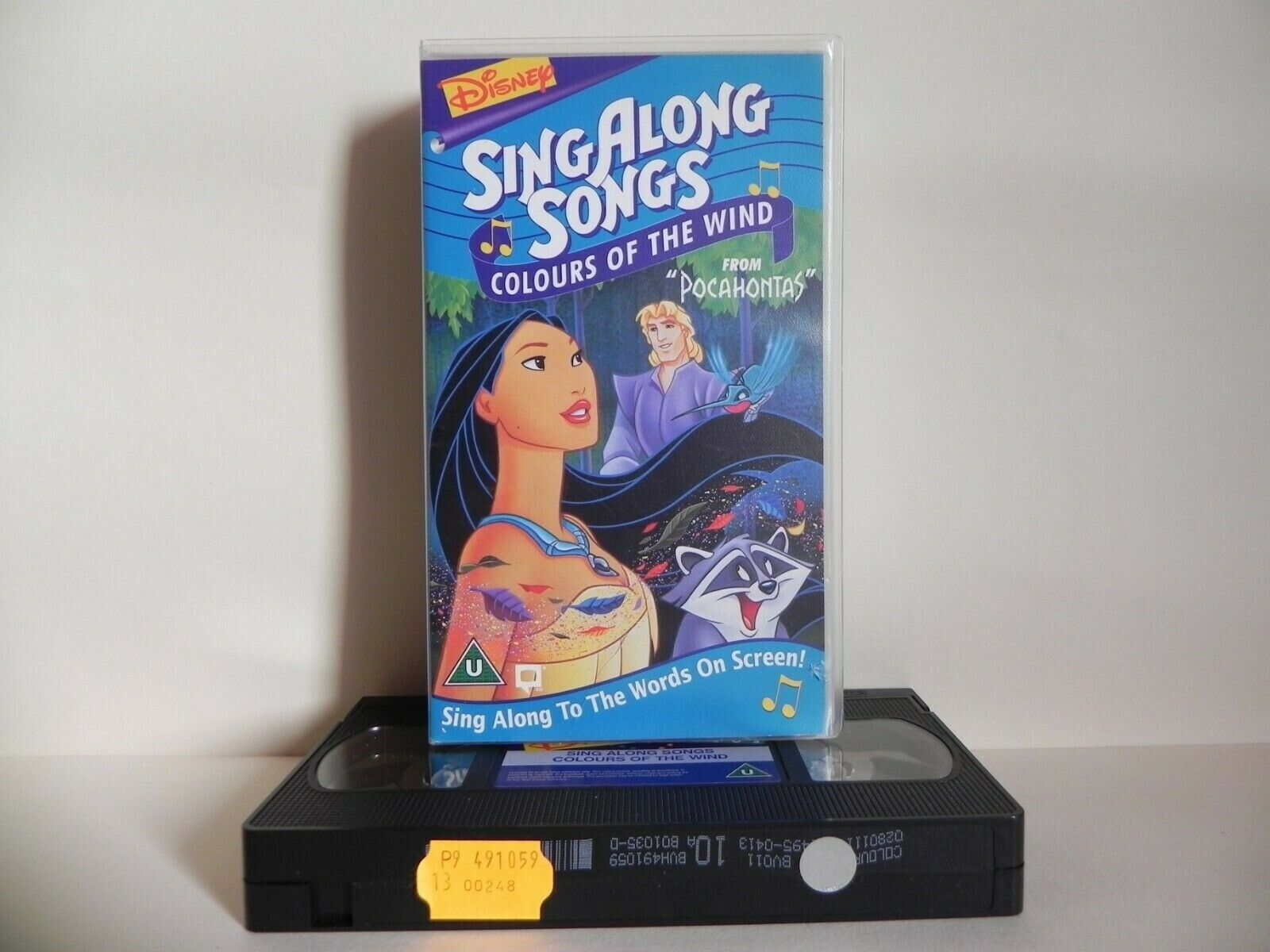Pocahontas Sing Along Songs - Animated - Disney Classic - Fun - Kids - Pal VHS-