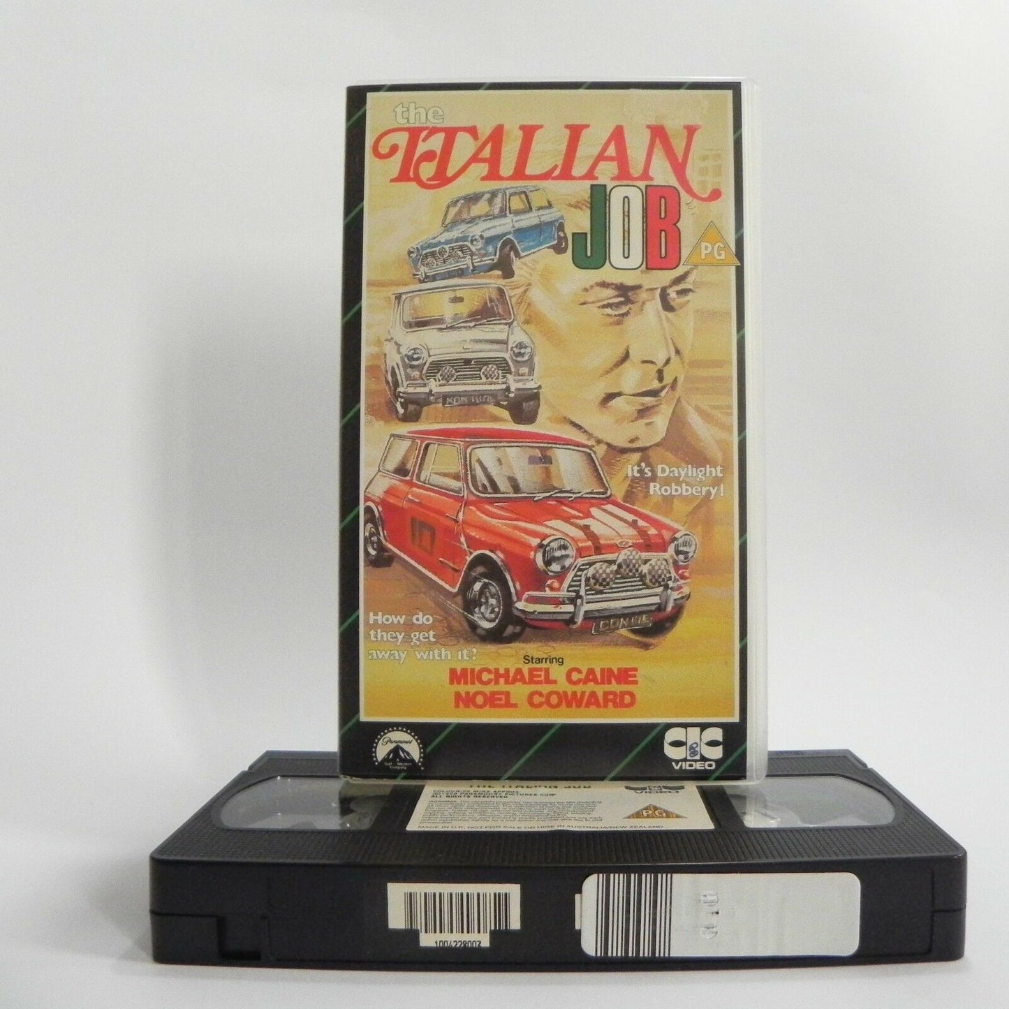 The Italian Job (1969); [Free Postcard] Crime Action - Michael Caine - Pal VHS-