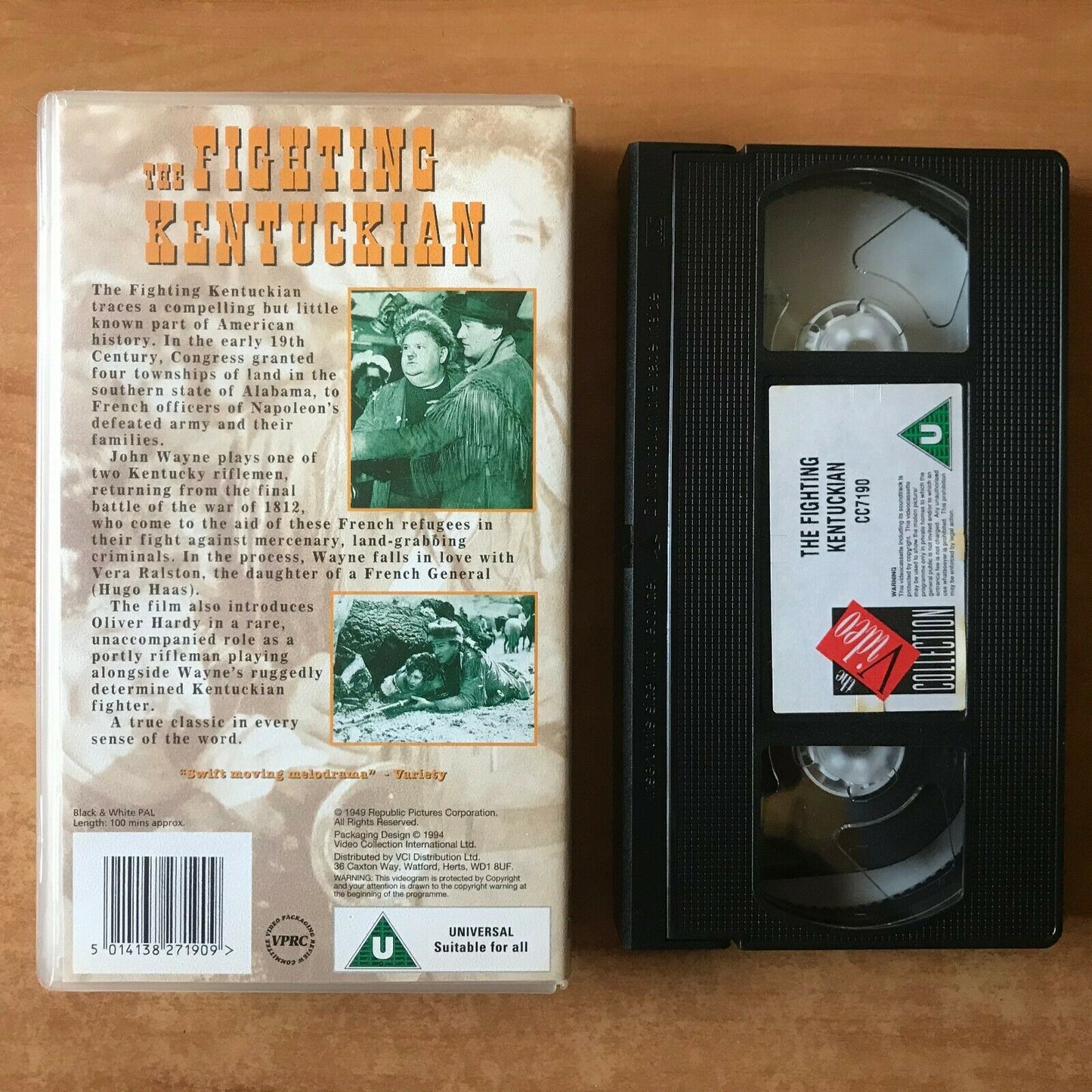 The Fighting Kentuckian (1949): Melodrama - John Wayne / Oliver Hardy - Pal VHS-