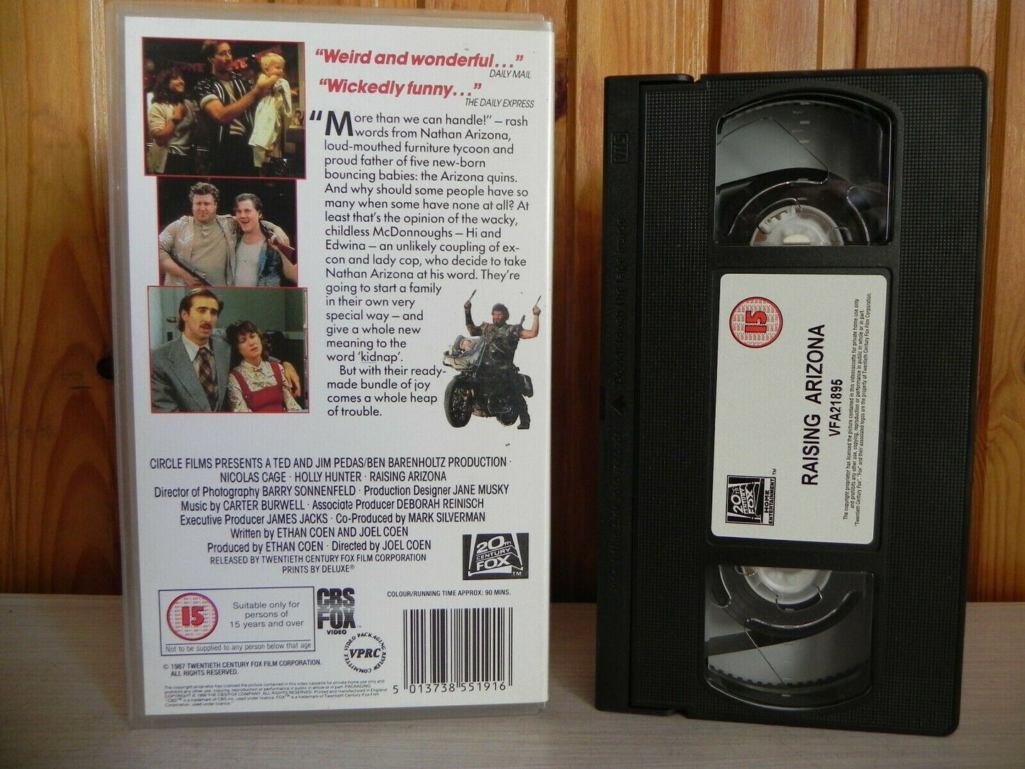 Raising Arizona - CBS/Fox Video - A Comedy Beyond Belief! - Nicolas Cage - VHS-