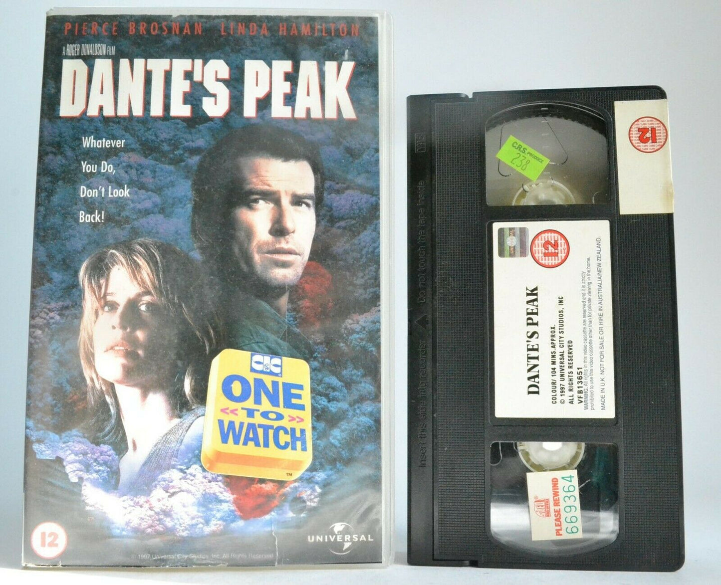 Dante's Peak (1997): Disaster Thriller - Pierce Brosnan/Linda Hamilton - Pal VHS-