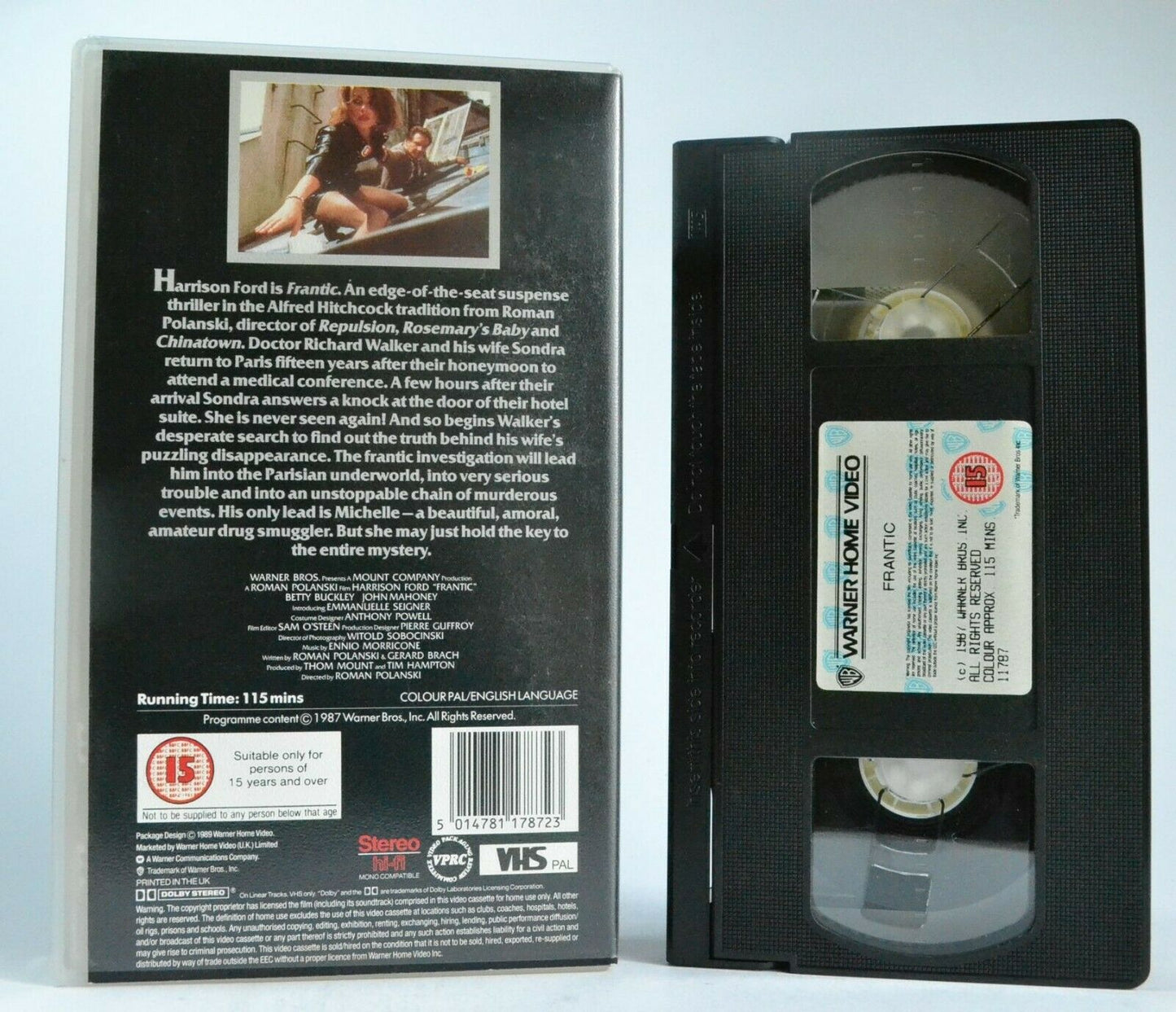 Frantic: A R.Polanski Film (1988) - Mystery Thriller - H.Ford/E.Seigner - VHS-