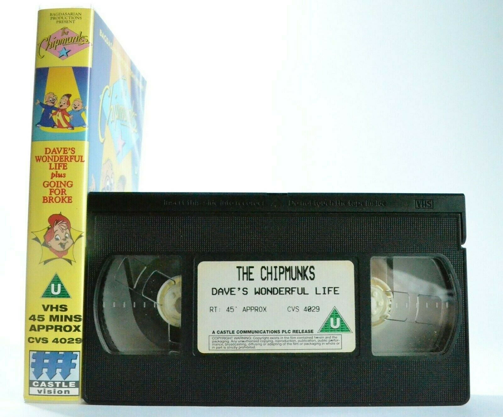 The Chipmunks: Dave's Wonderful Life (Castle Vision) - Animated - Kids - Pal VHS-