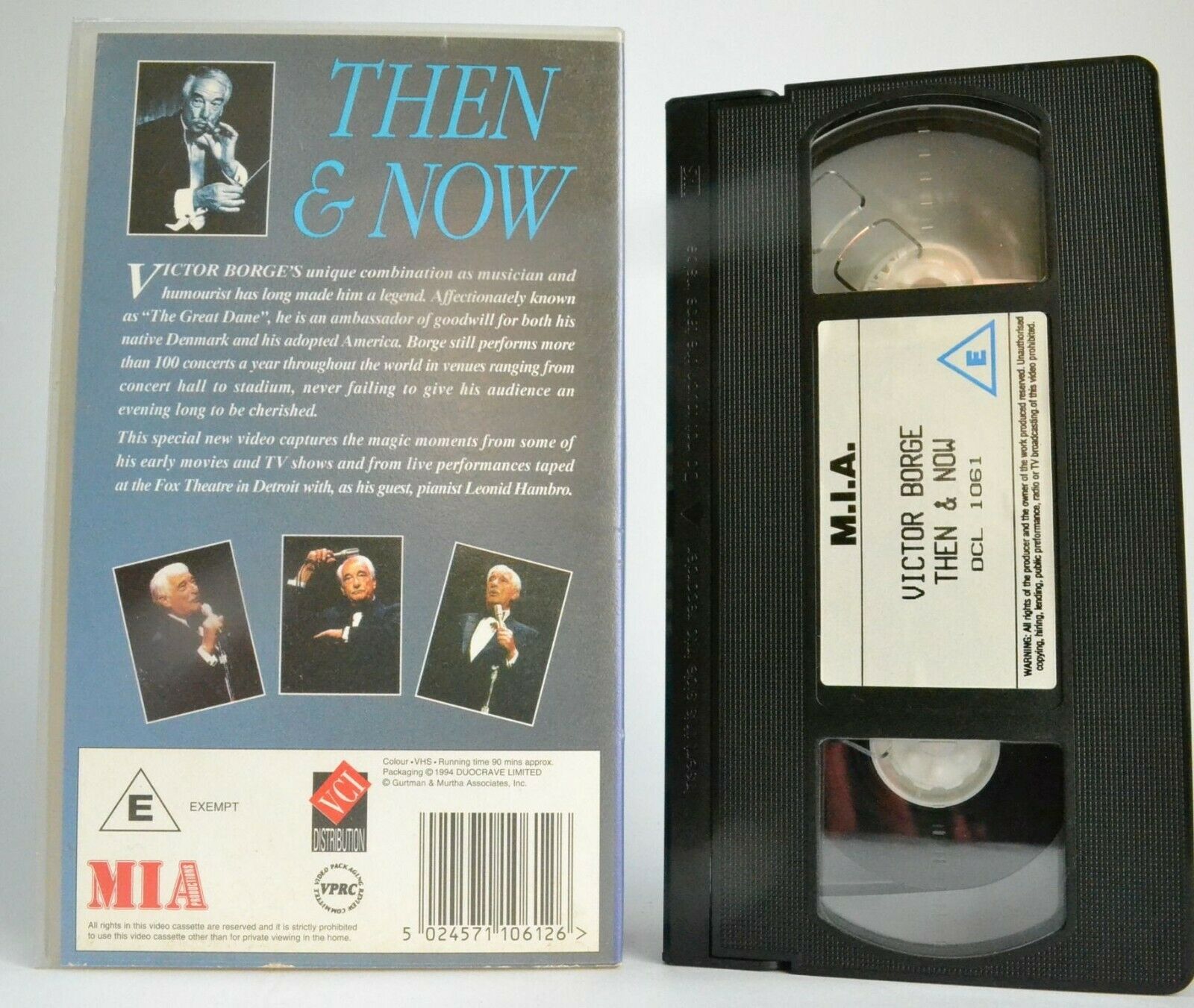 Victor Borge: Then And Now - Compliation - Live Performances - Comedy - Pal VHS-