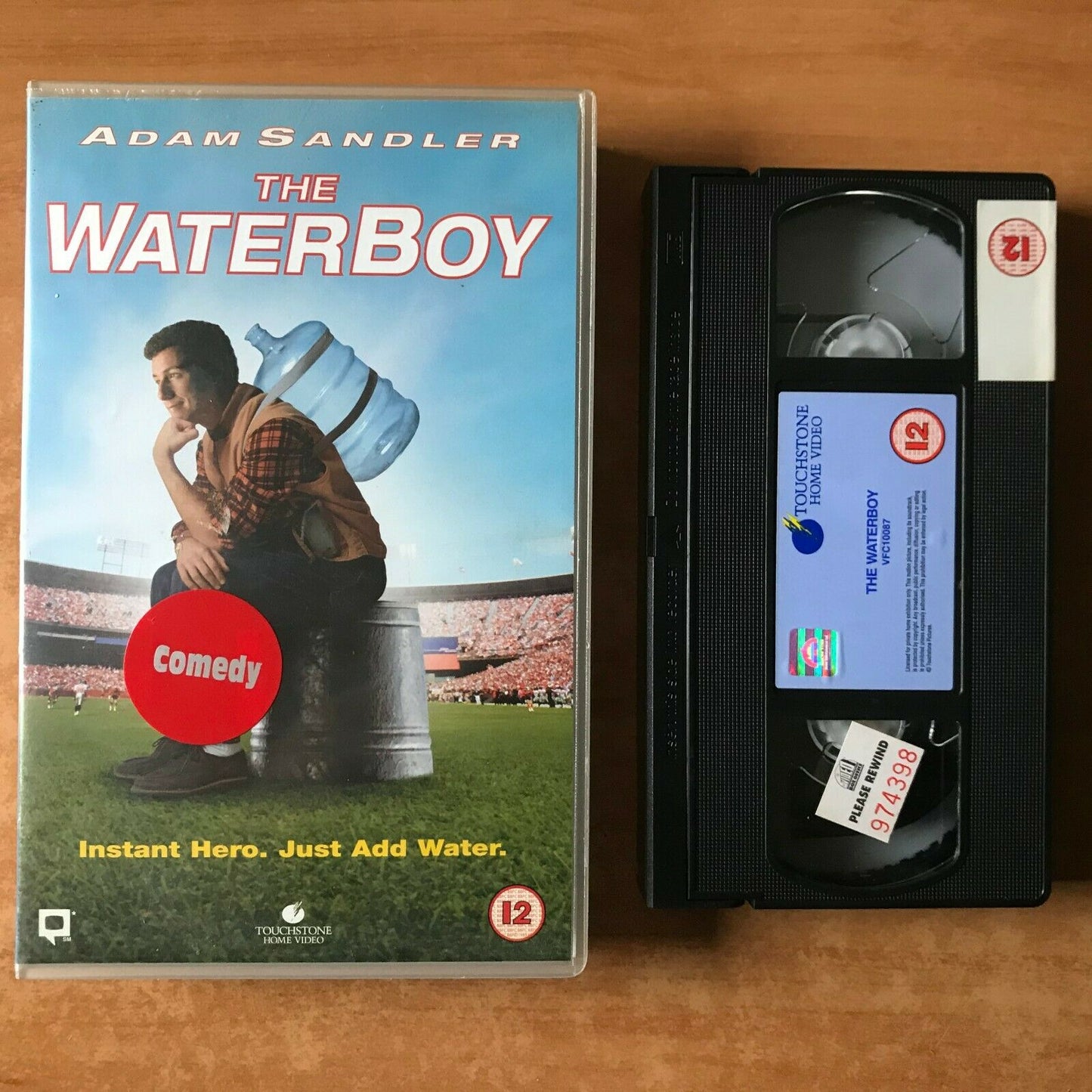 The Waterboy (1998): Sports Comedy [Large Box] Rental - Adam Sandler - Pal VHS-