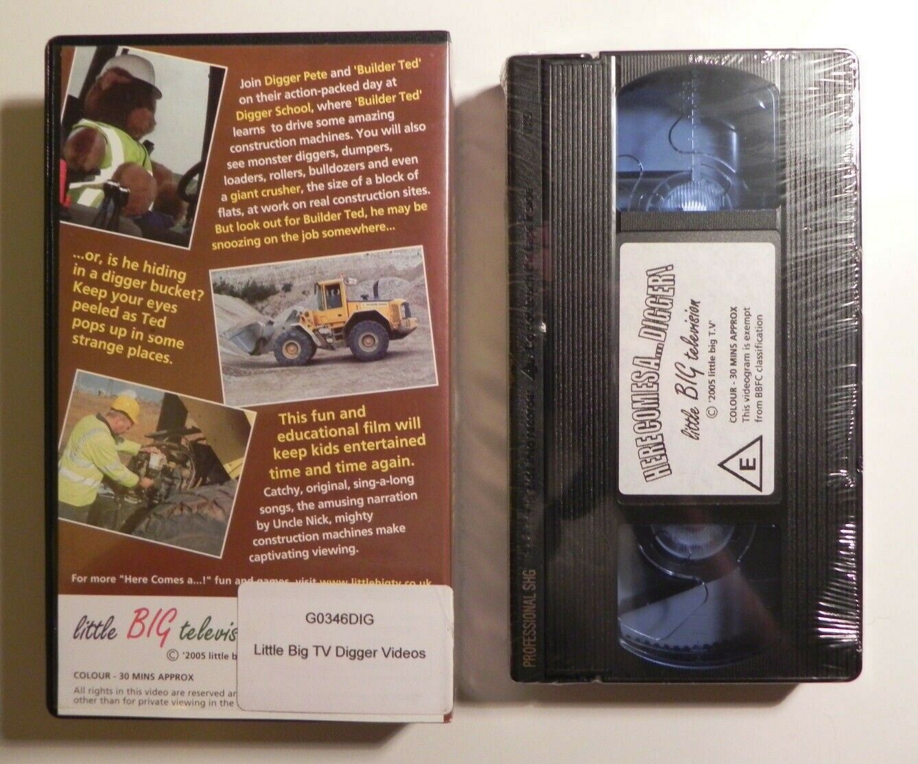 NEW VIDEO - BIRTHDAY GIFT - HERE COMES A DIGGER - AGE 2+ - CONSTRUCTION - VHS-