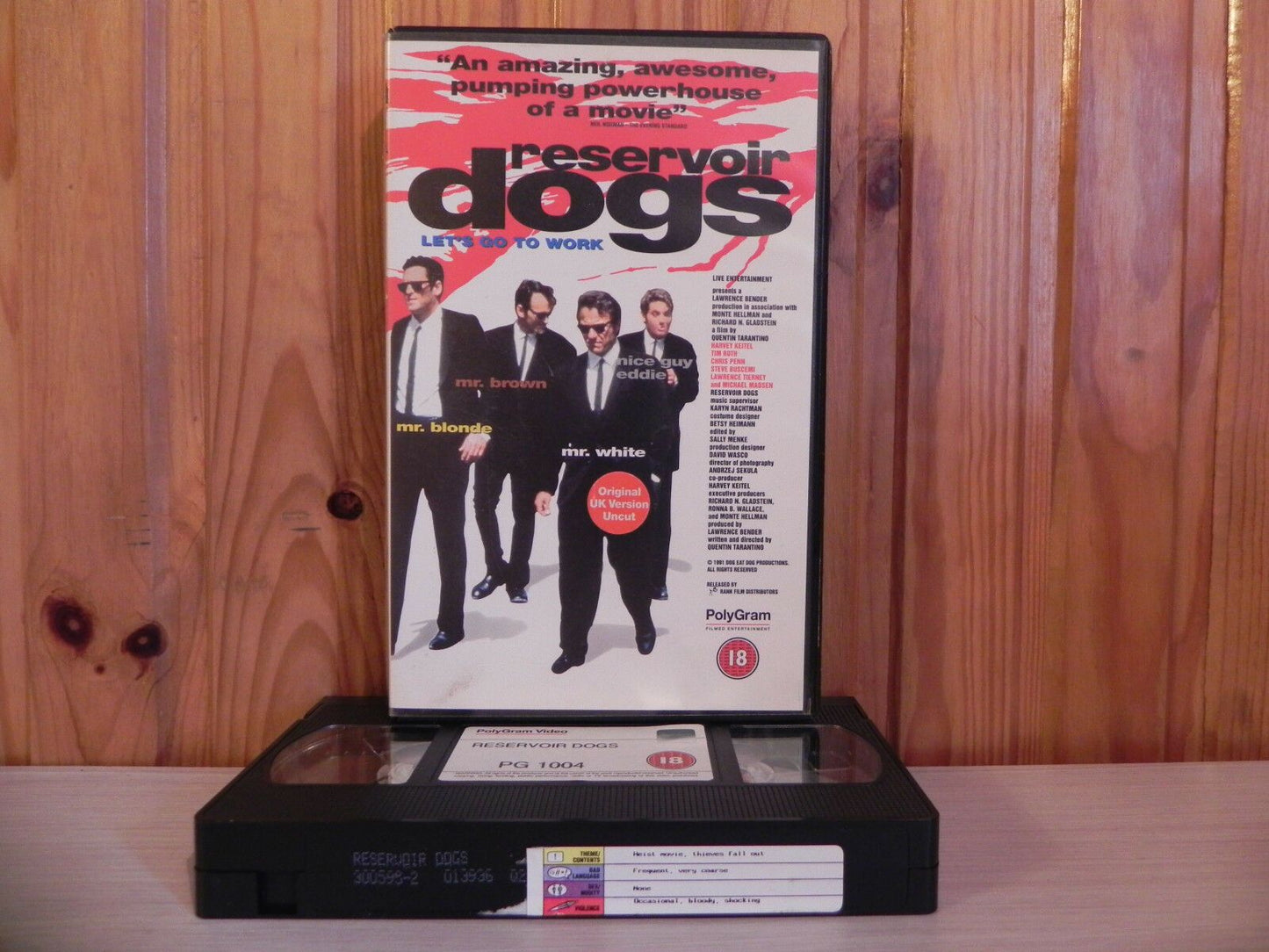 RESERVOIR DOGS - Large Box - Original UK UNCUT Release - Polygram Video - VHS-
