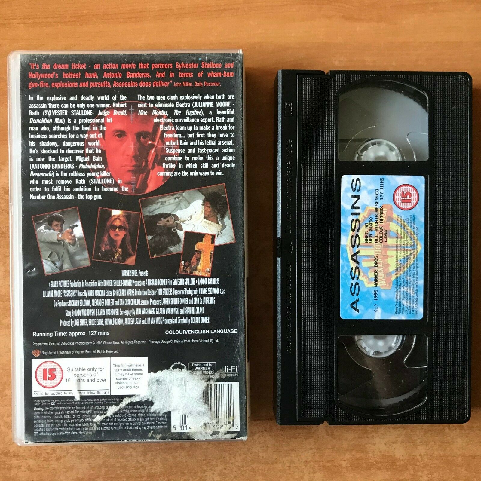 Assassins (1995): Stallone Vs Banderas - Action Thriller - Julianne Moore - VHS-