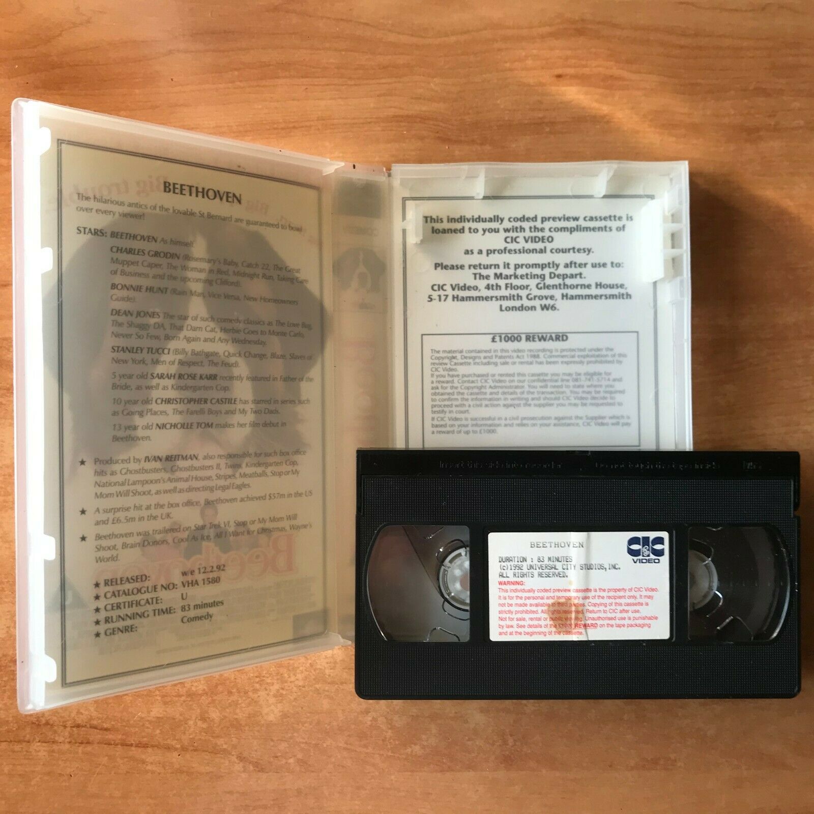 Beethoven (1992); Sample Tape [Large Box] Family Comedy - Dean Jones - Pal VHS-