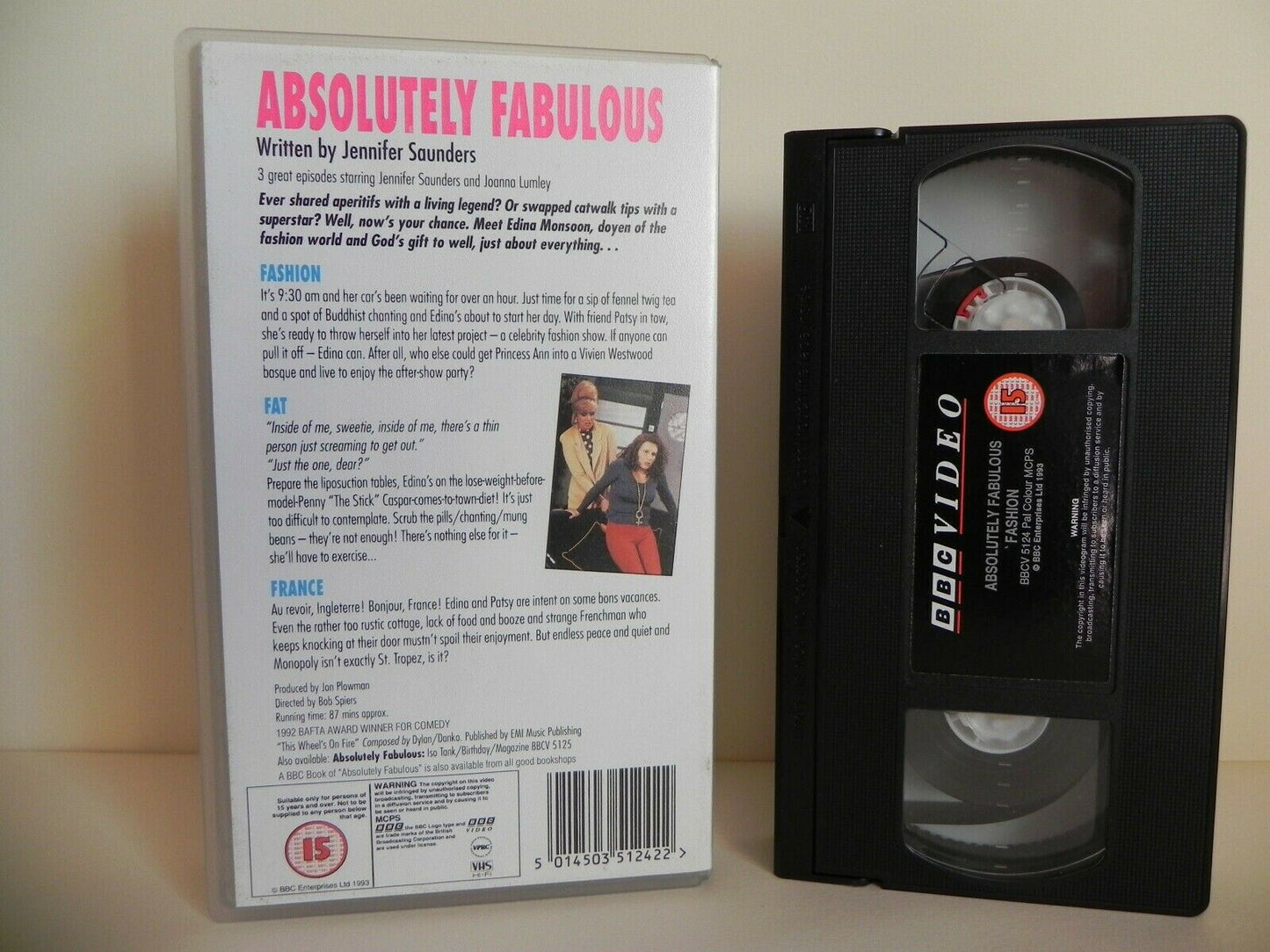 Absolutely Fabulous - BBC - Three Episodes - Fashion - Fat - France - Pal VHS-
