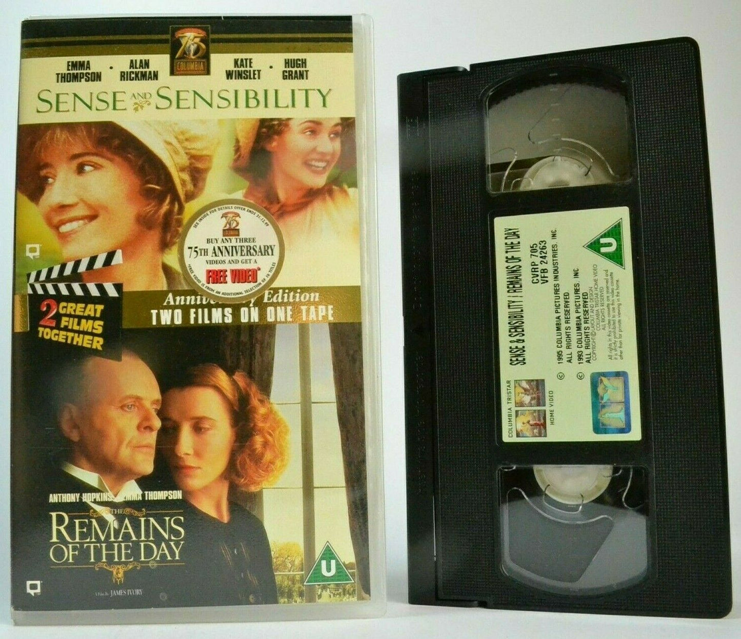 Sense And Sensibility / Remains Of The Day; [Double] Drama - Alan Rickman - VHS-