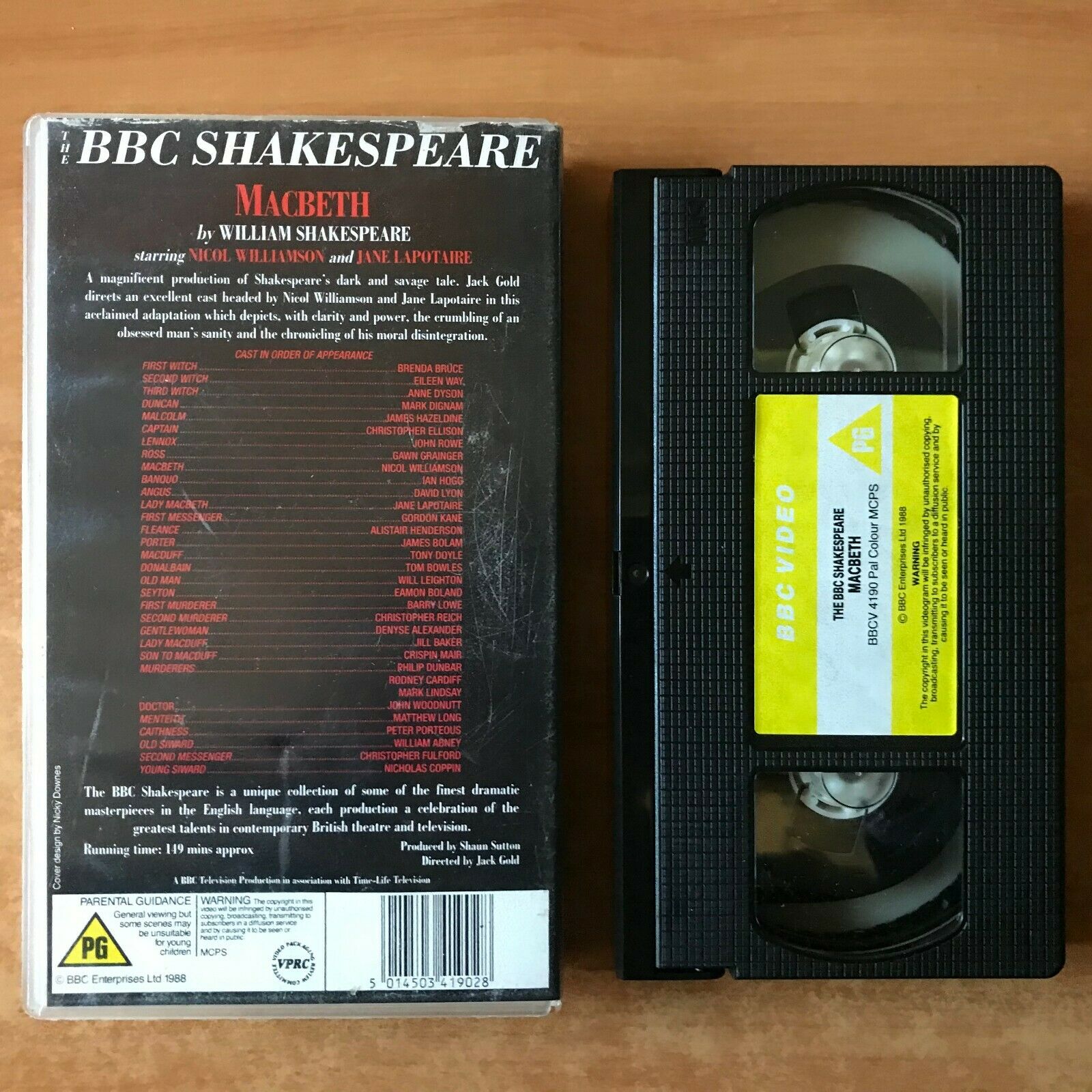 Macbeth (BBC Video); [William Shakespeare]: Drama - Nicol Williamson - Pal VHS-