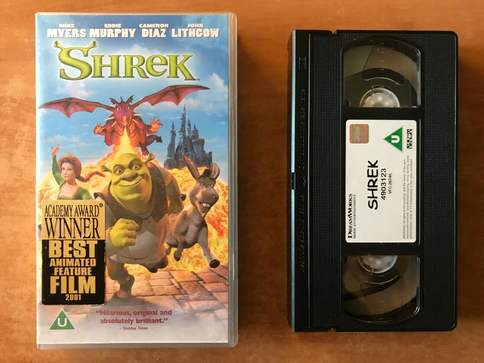 Shrek (2001): Greatest Fairy Tale - Animated - Mike Myers - Children's - Pal VHS-