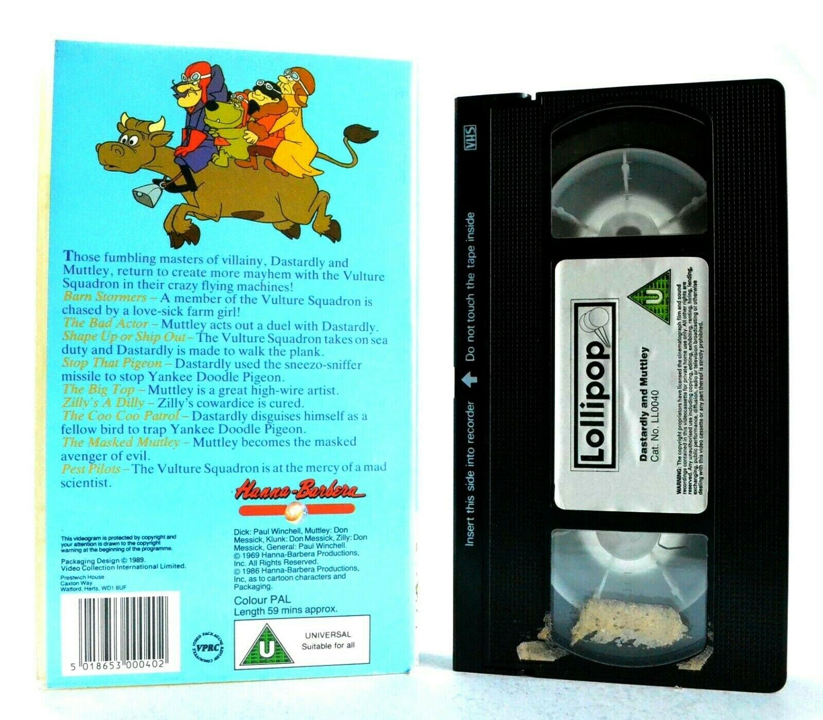 Dastardly And Muttley: High Flying Fun - Animated - Adventures - Kids - Pal VHS-