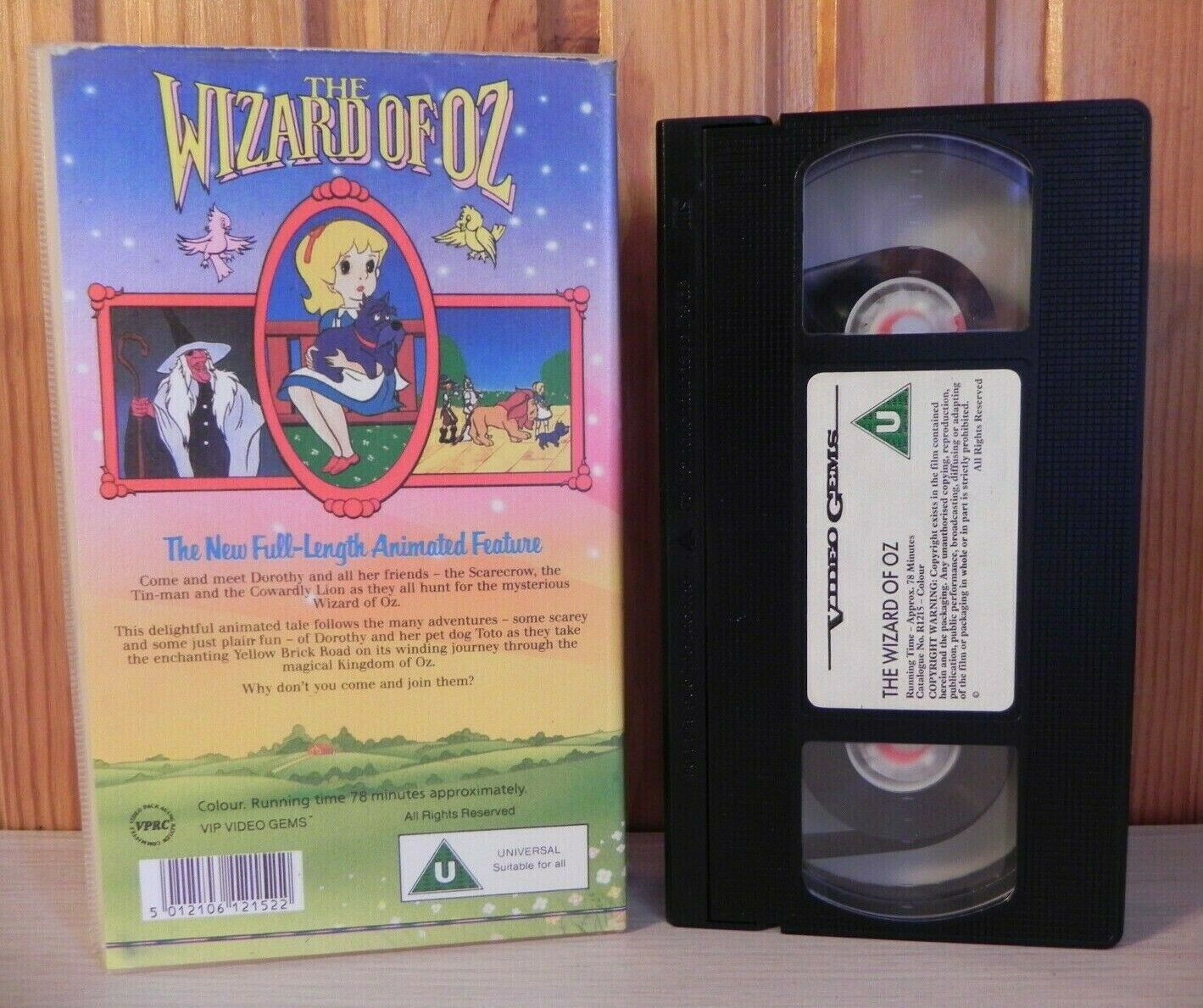 The Wizard Of Oz: Based On L. Frank Baum Book - Animated - Children's - Pal VHS-