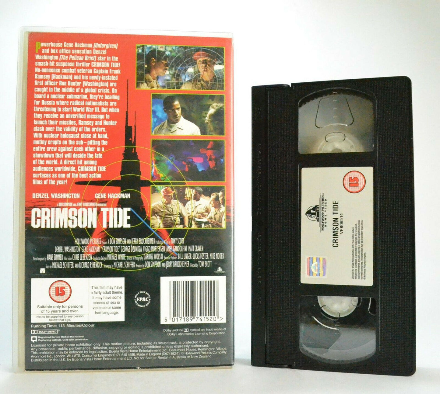 Crimson Tide: Gene Hackman - Large Box - Hollywood Pictures - Action - Pal VHS-