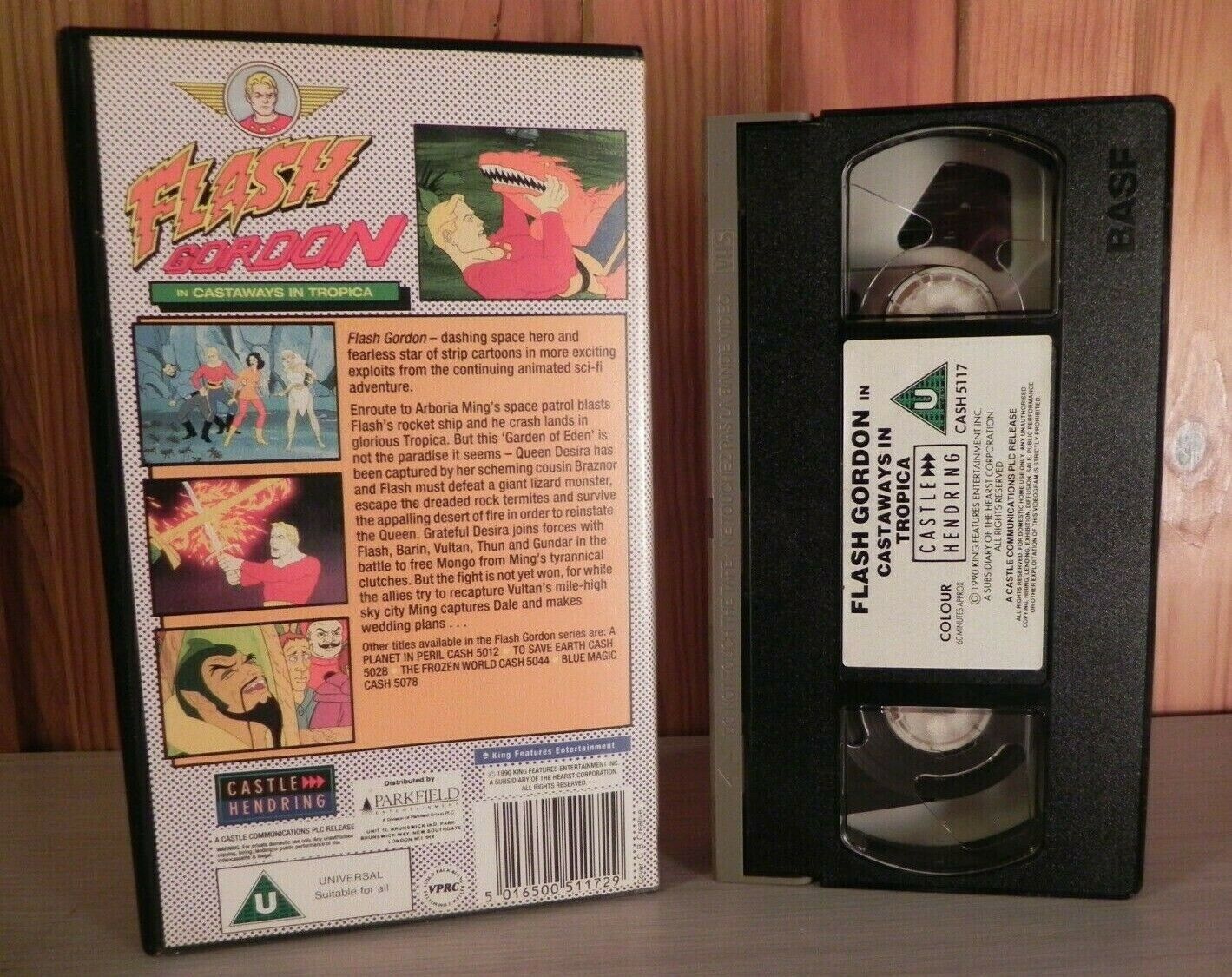 Flash Gordon: Castaways In Tropica - Sci-Fi Animated Adventures - Kids - Pal VHS-