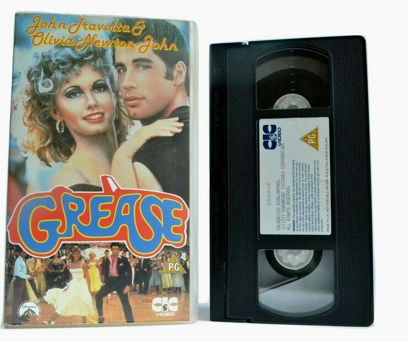 Grease (1978): Romantic Musical Comedy - John Travolta/Olivia Newton-John - VHS-