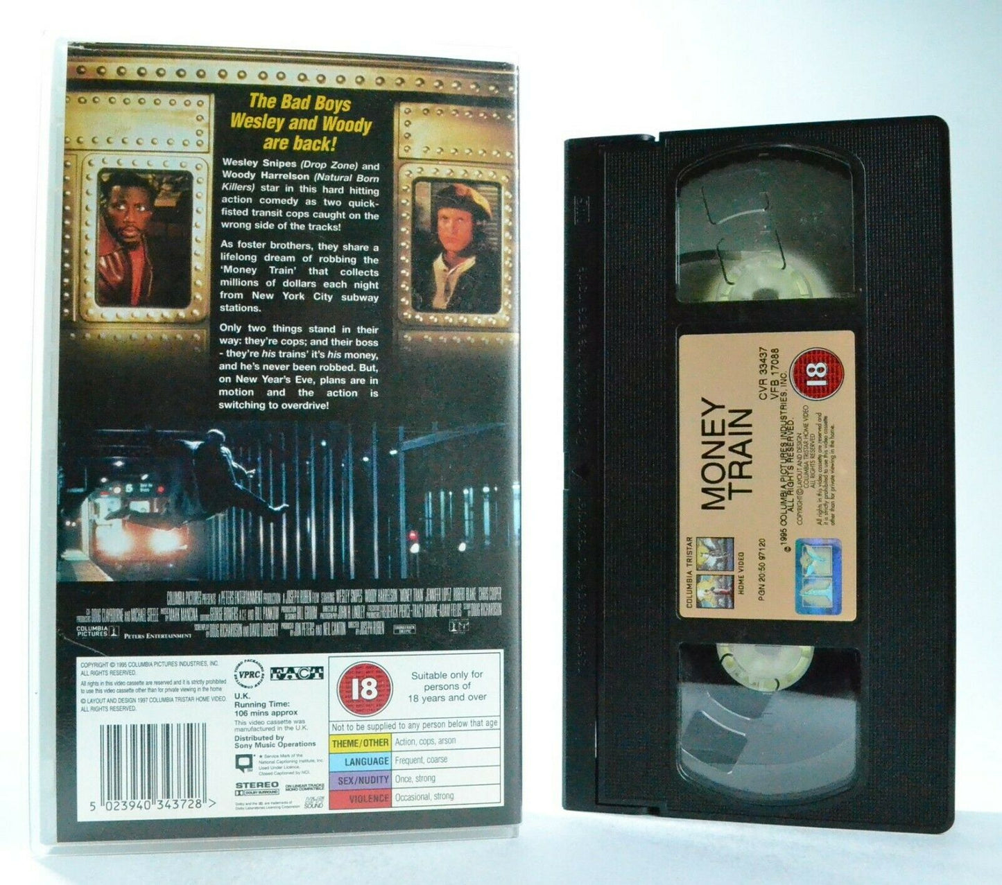 Money Train: Columbia (1995) - Action - Wesley Snipes/Woody Harrelson - Pal VHS-