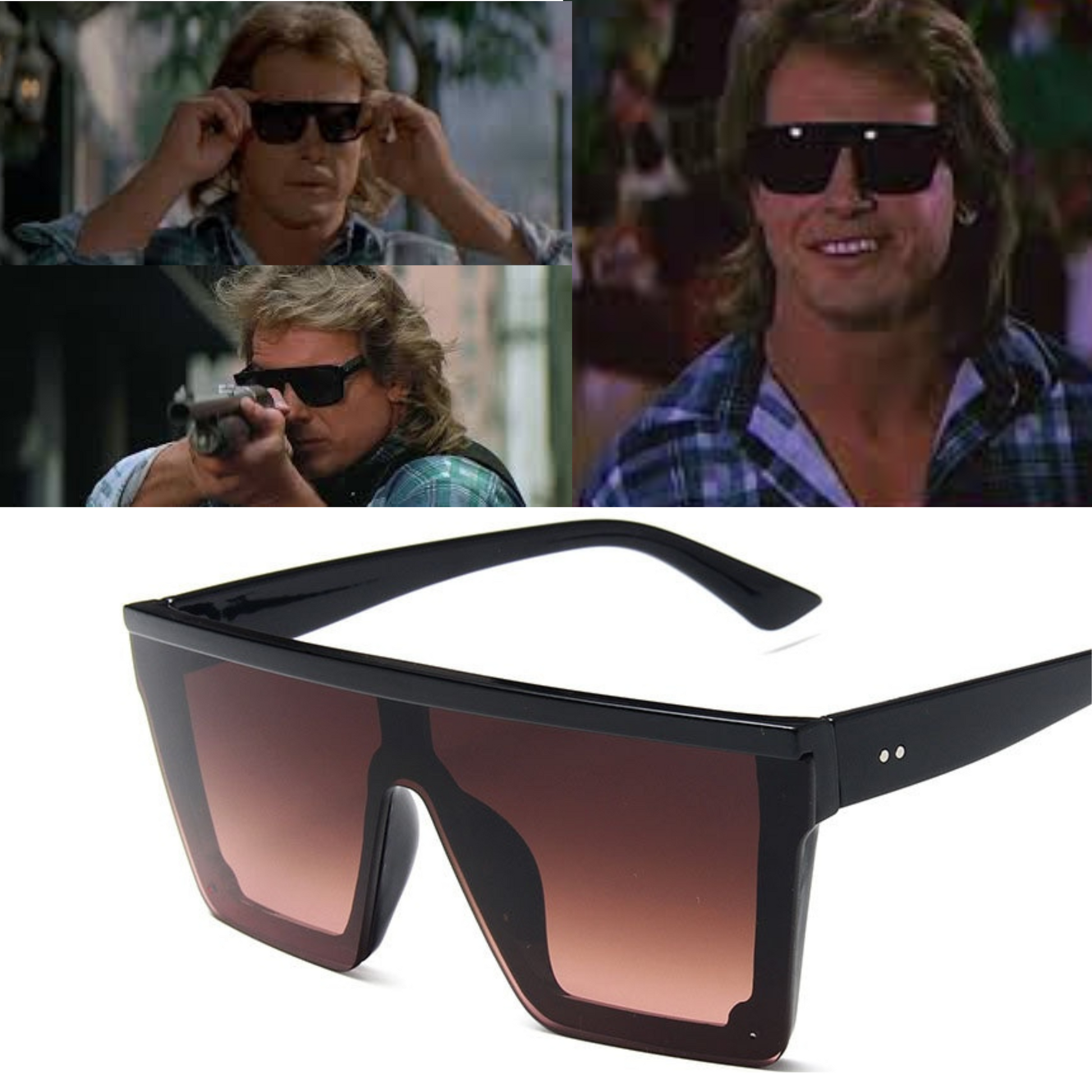 They Live 1988 Sci-Fi Sunglasses - Roddy Piper - Skull Faced Aliens - Men's Polarized Glasses - Night Vision & Protection UV400-Bubble Gum Nada-Polishing Cloth-