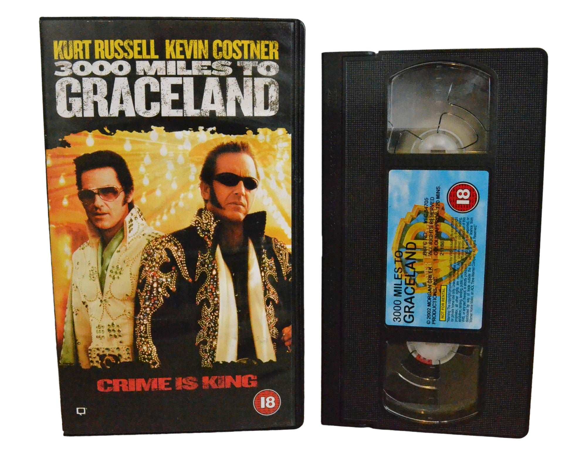 3000 Miles To Graceland - Kurt Russell - Warner Home Video - Action - Pal - VHS-