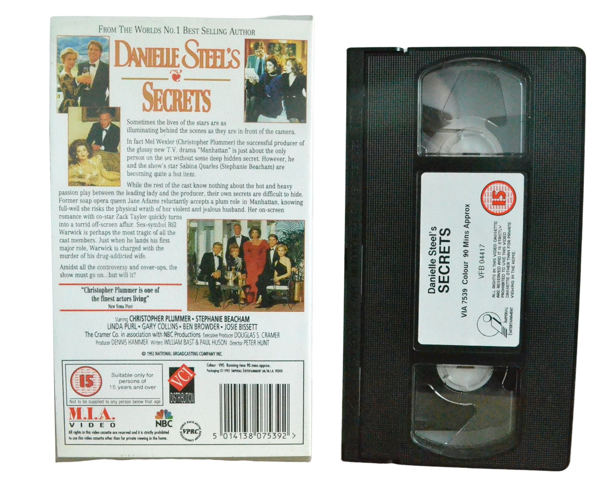 Danielle Steel's Secrets - Christopher Plummer - Imperial Entertainment UK - Vintage - Pal VHS-