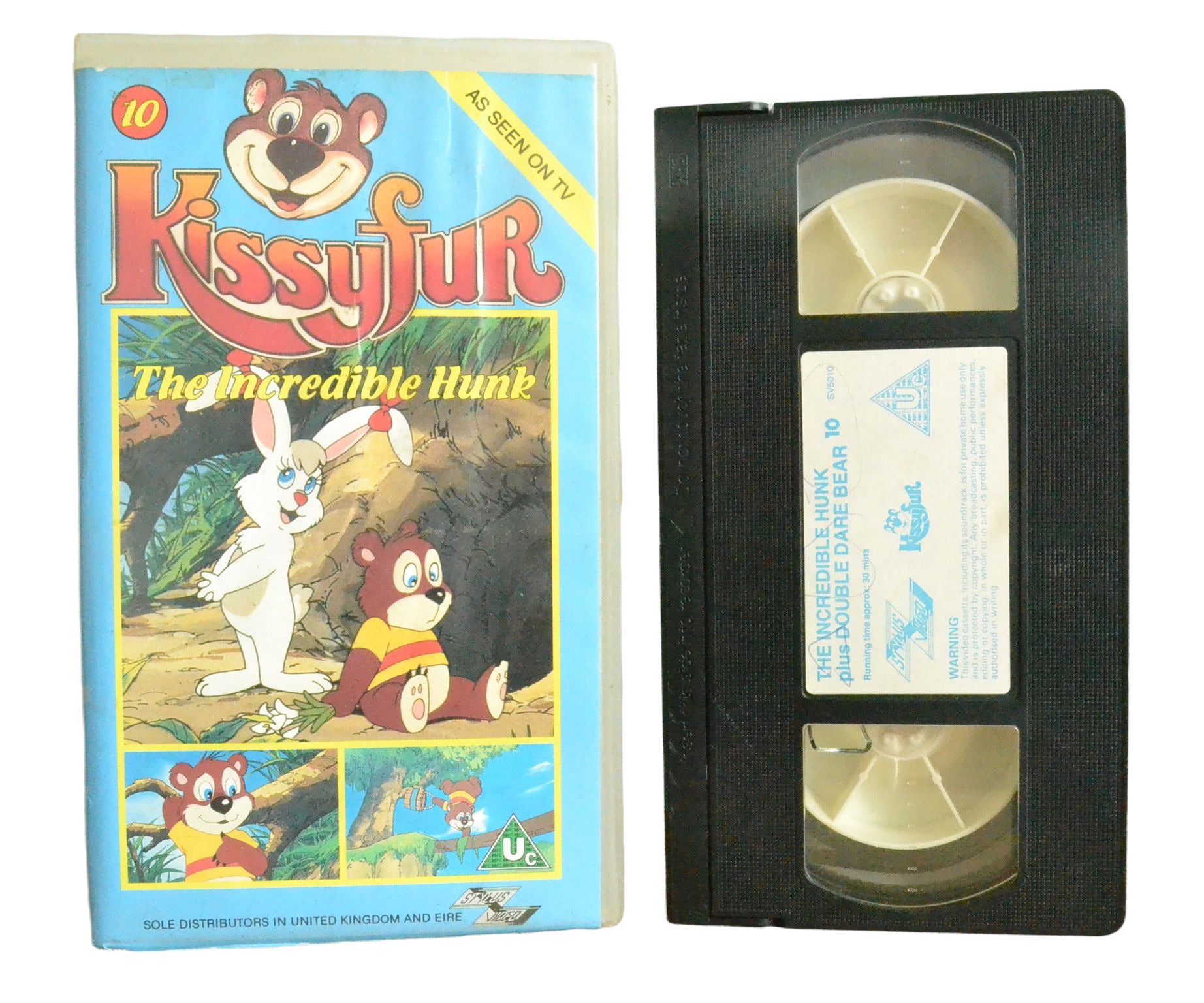 Kissyfur: The Incredible Hunk Plus Double Dare Bear - Stylus Video - Children's - Pal VHS-