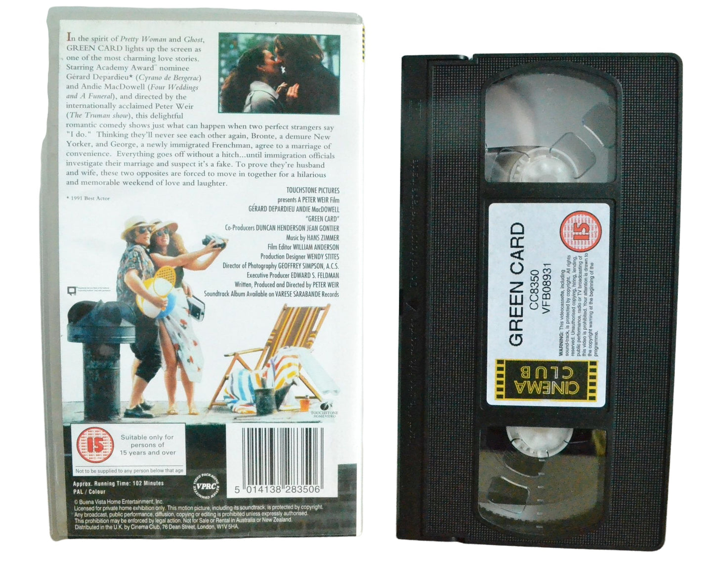 Green Card - Gerard Depardieu - Cinema Club - Vintage - Pal VHS-