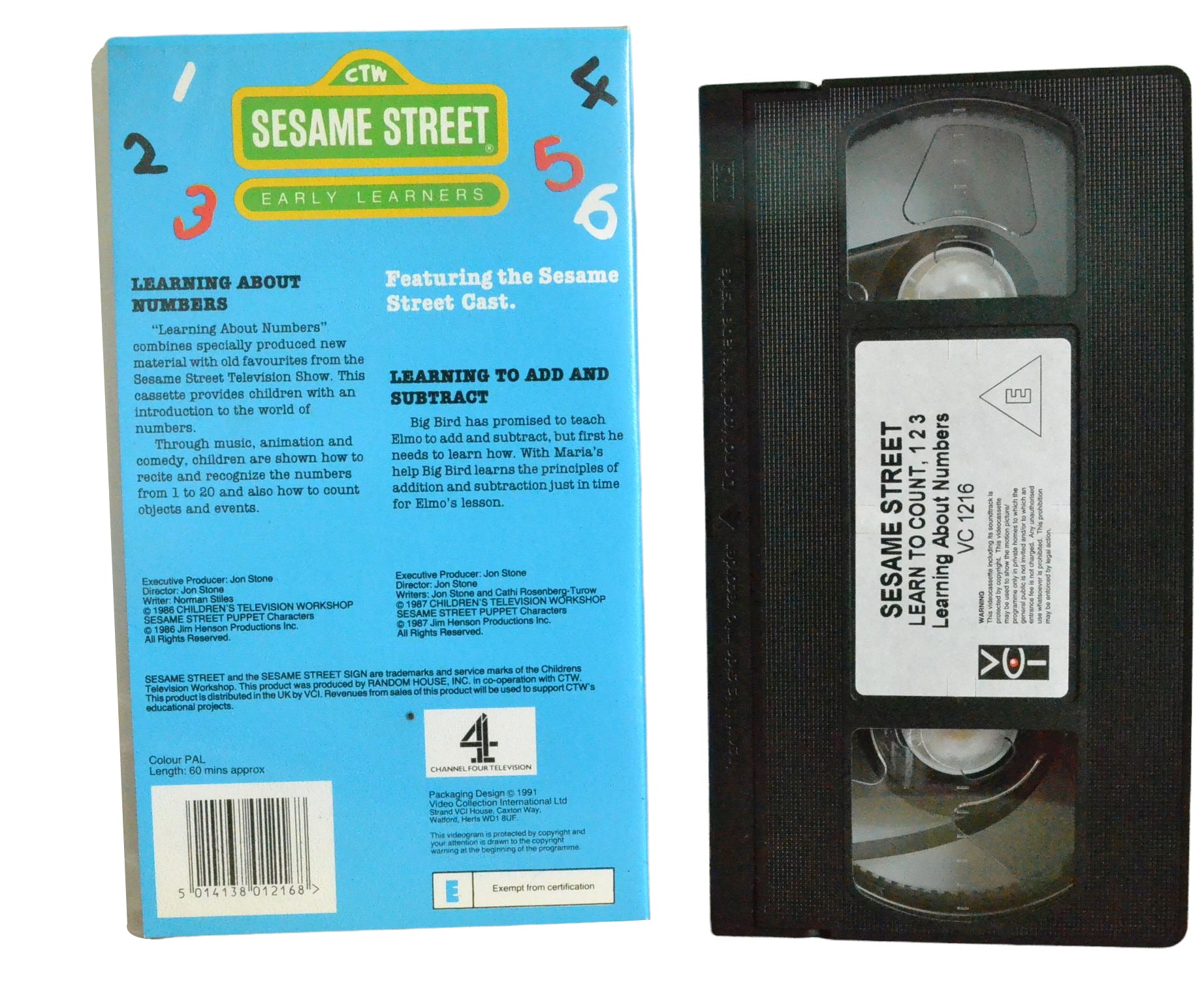 Sesame Street (Learn To Count, 1 2 3 & Learning About Numbers) - The Video Collection - Children's - Pal VHS-