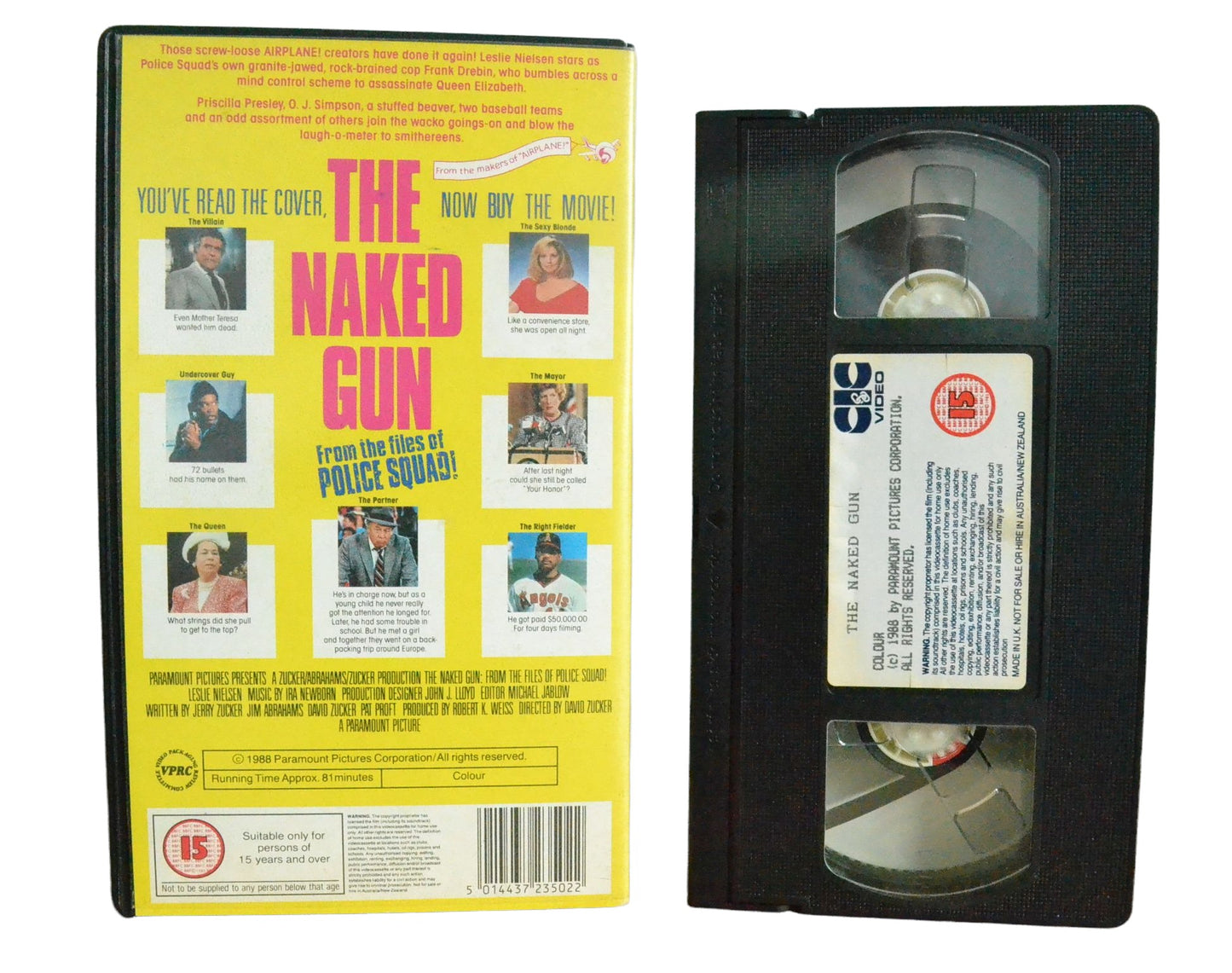 The Naked Gun: From the Files of Police Squad! - Leslie Nielsen - CIC Video - Vintage - Pal VHS-