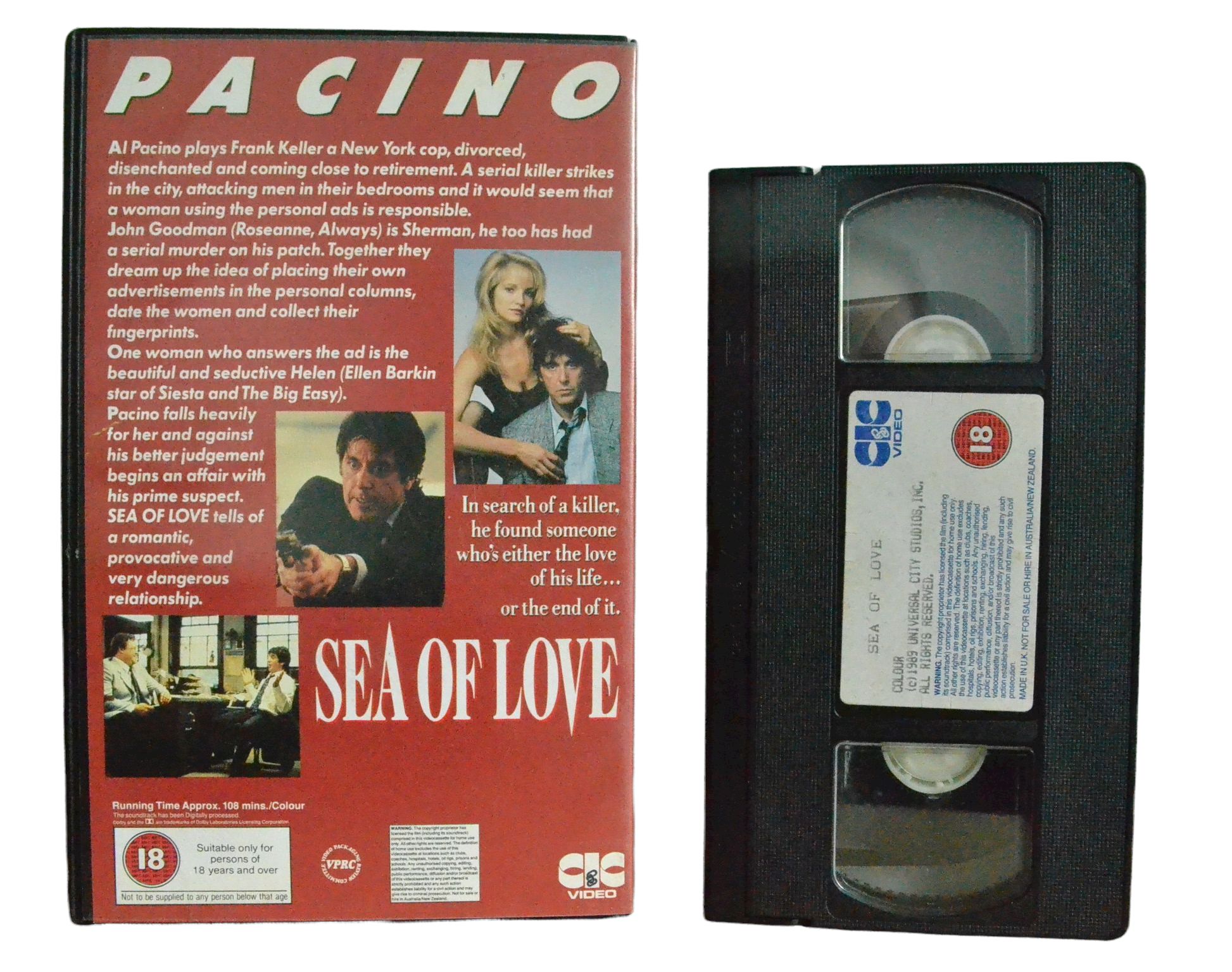 Sea of Love - Richard Price - Pacino - Vintage - Pal VHS-