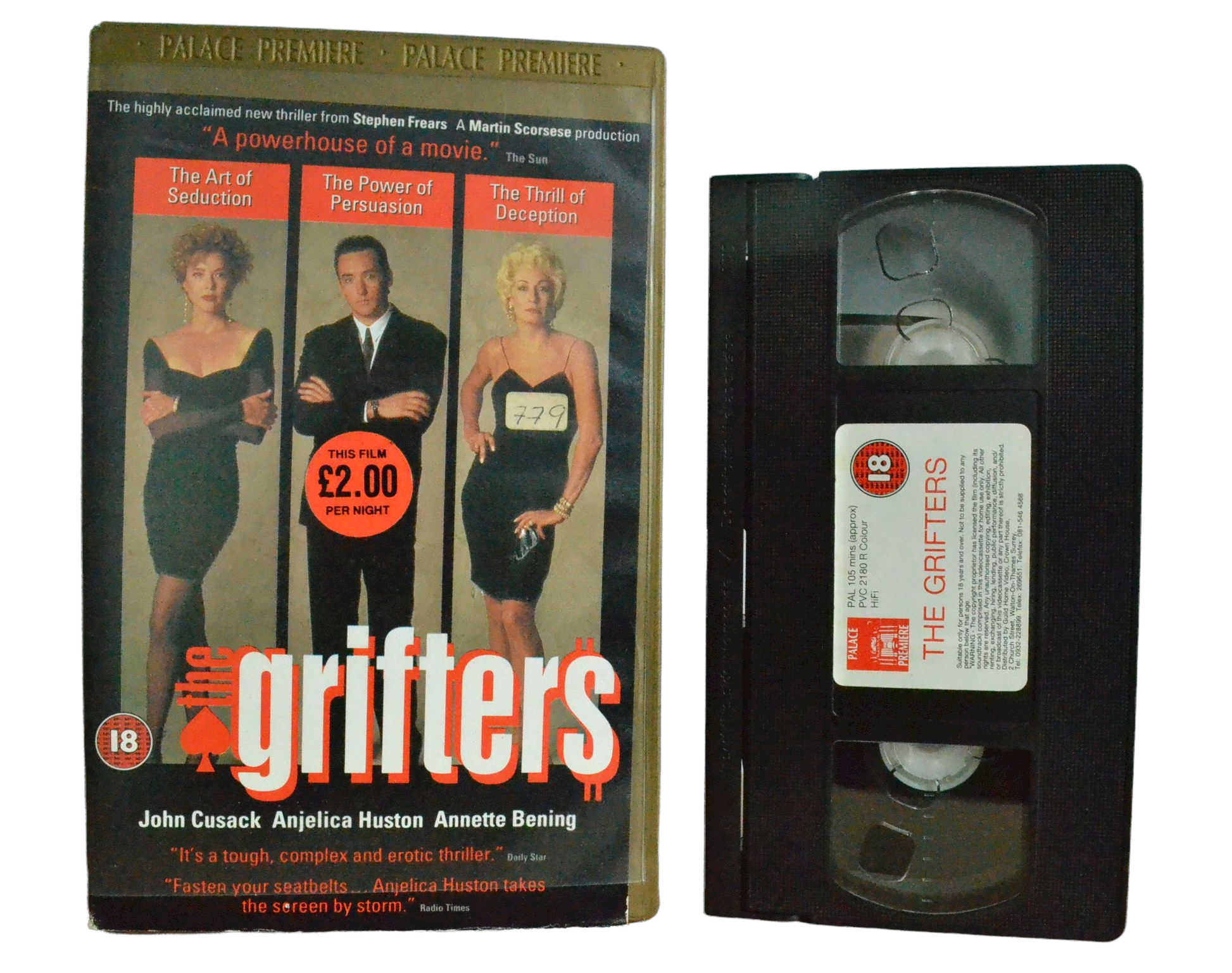 The Grifters - John Cusack - Palace Premiere - Vintage - Pal VHS-