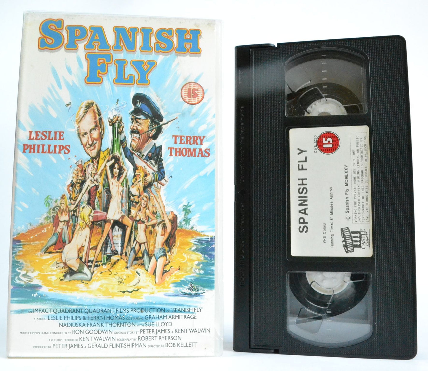 Spanish Fly (1990): Leslie Phillips [Spain Business & Pleasure] Sex Wine Comedy - VHS-