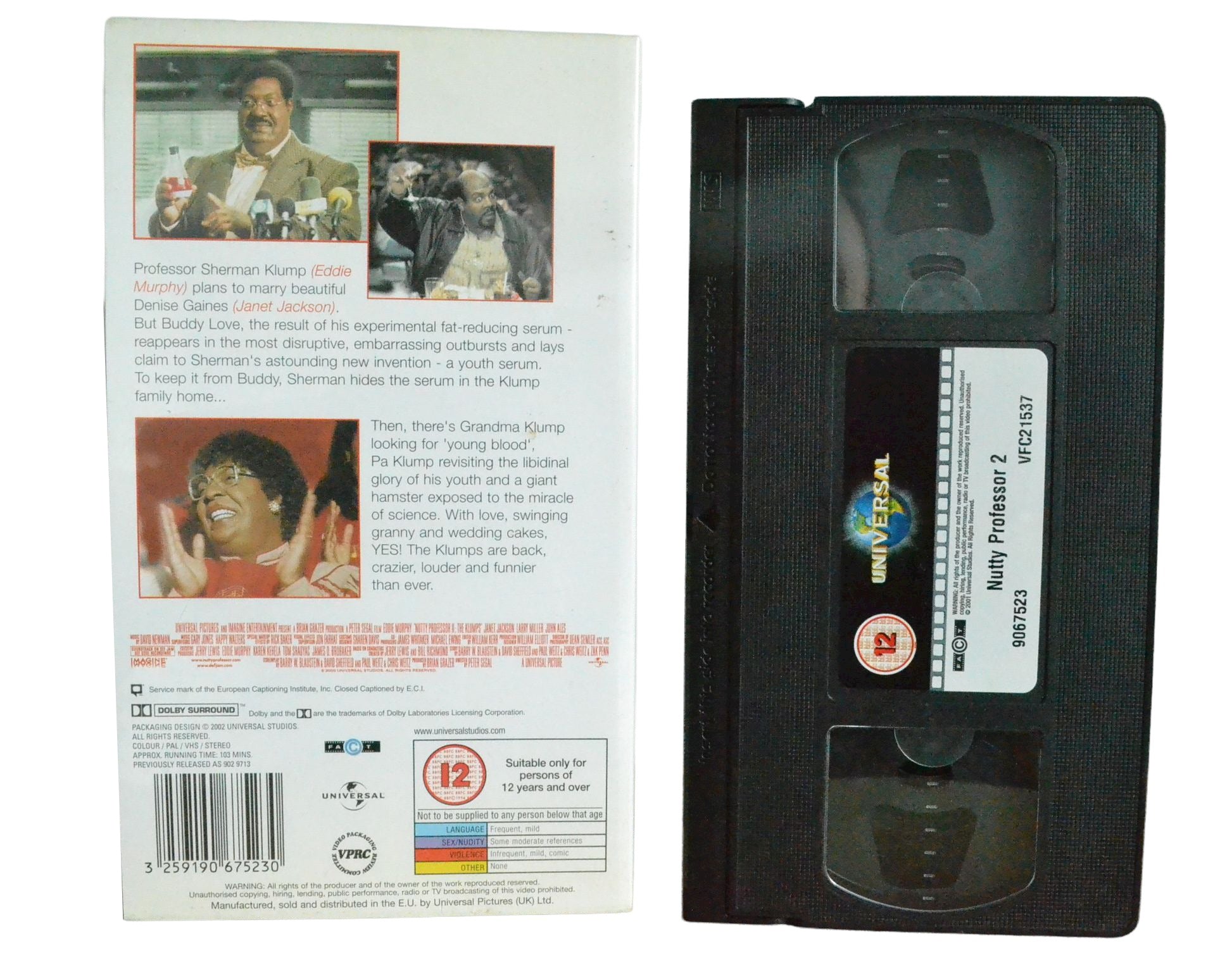 Nutty Professor II: The Klumps - Eddie Murphy - Universal - Vintage - Pal VHS-
