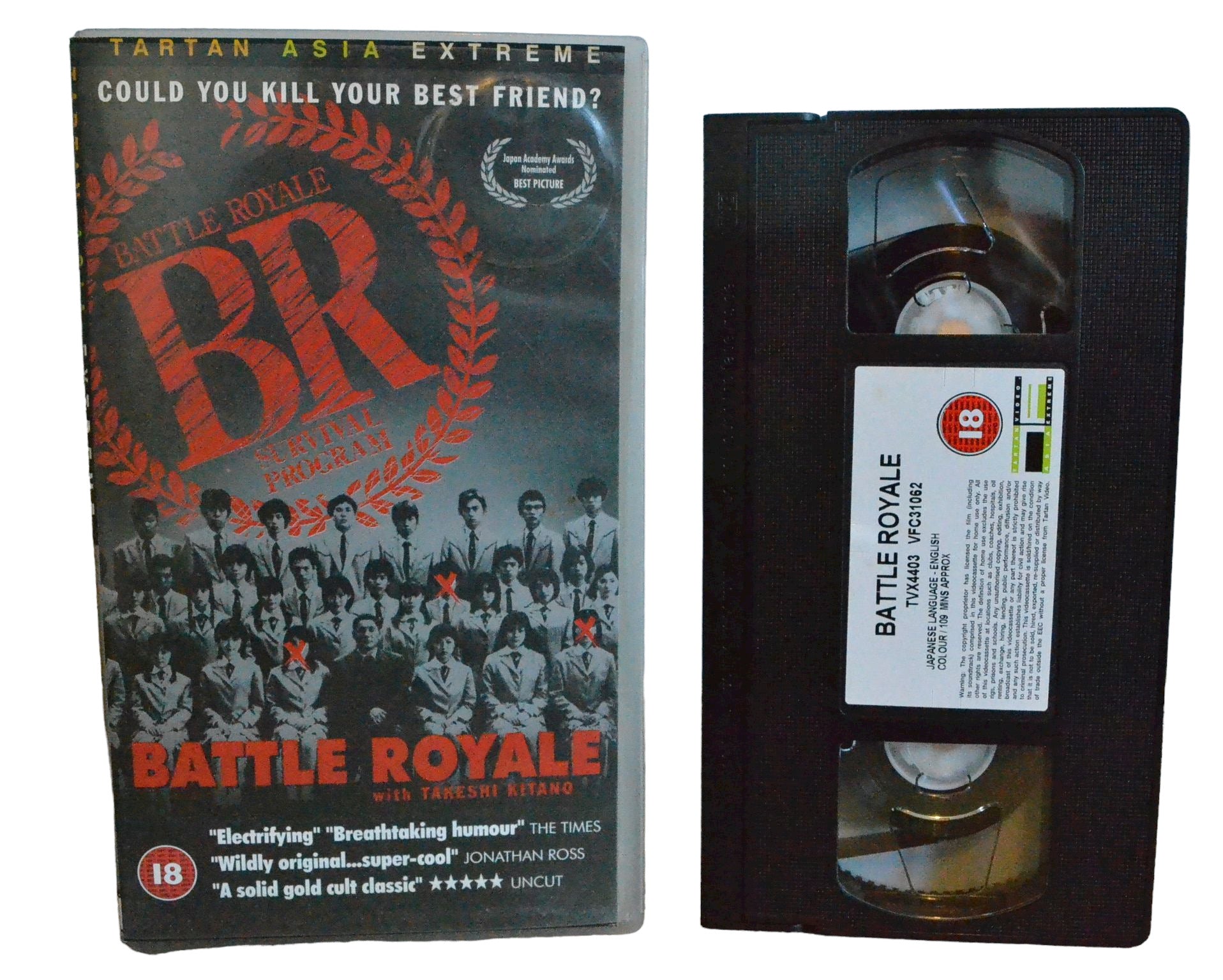 Battle Royale - Tatsuya Fujiwara - Tartan Video - Action - Pal - VHS-