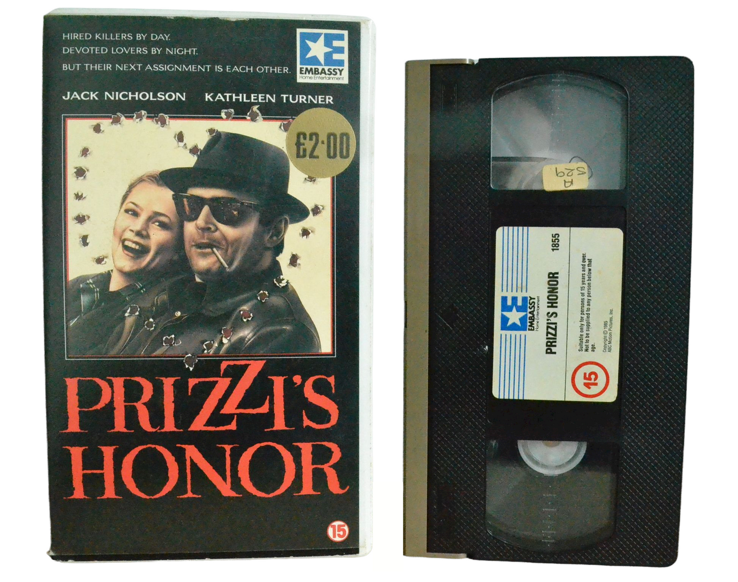 Prizzi's Honor - Jack Nicholson - Embassy Home Entertainment - Vintage - Pal VHS-