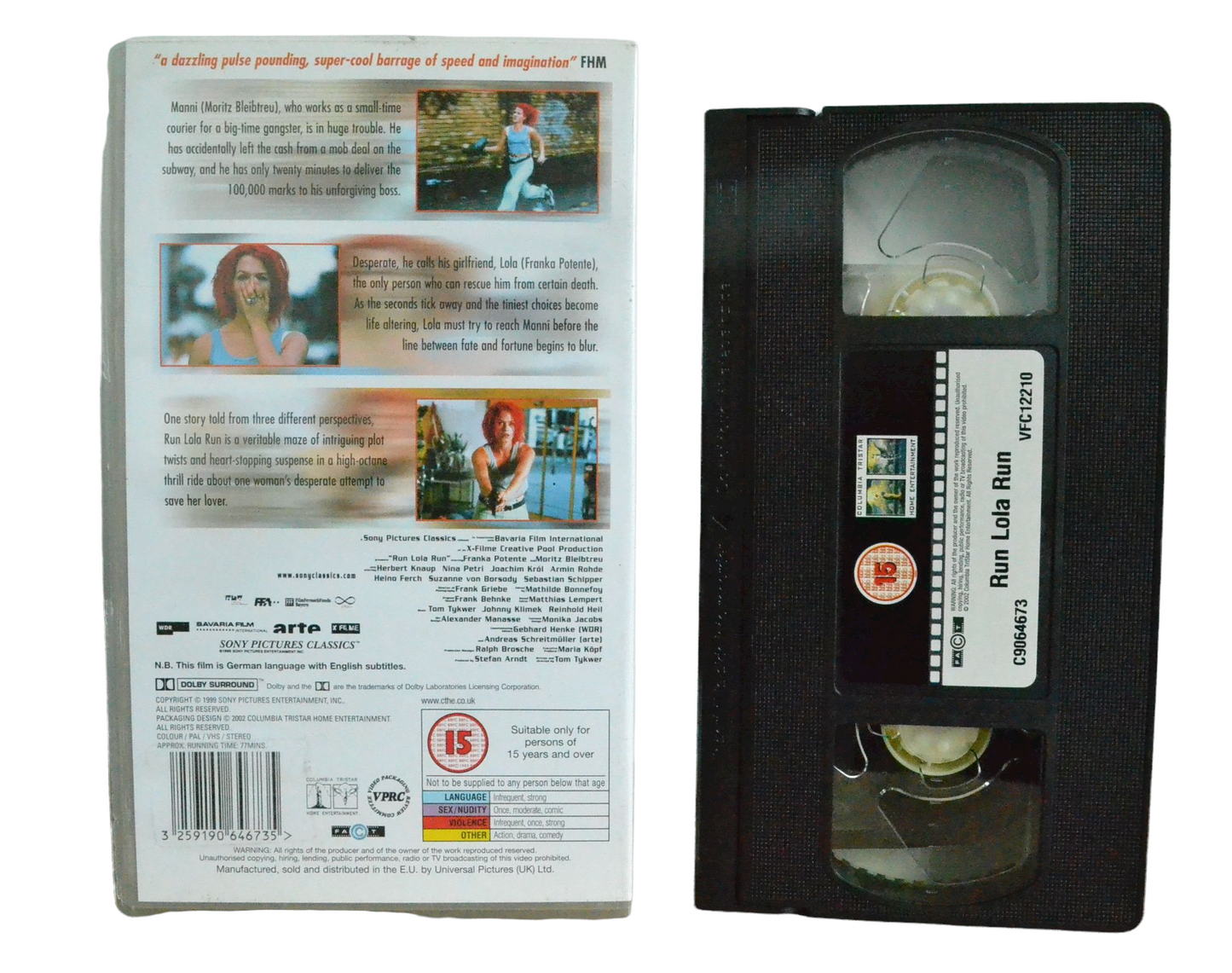 Run Lola Run - Franka Potente - Columbia Tristar Home Entertainment - Vintage - Pal VHS-