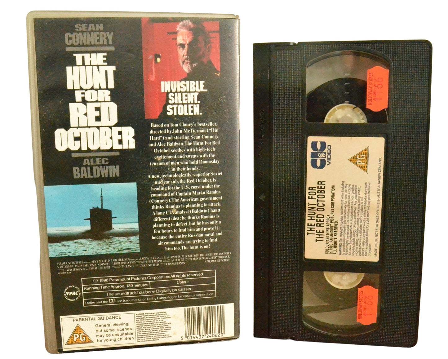 The Hunt For Red October - Sean Connery - CIC Video - VHR2406 - Action - Pal - VHS-