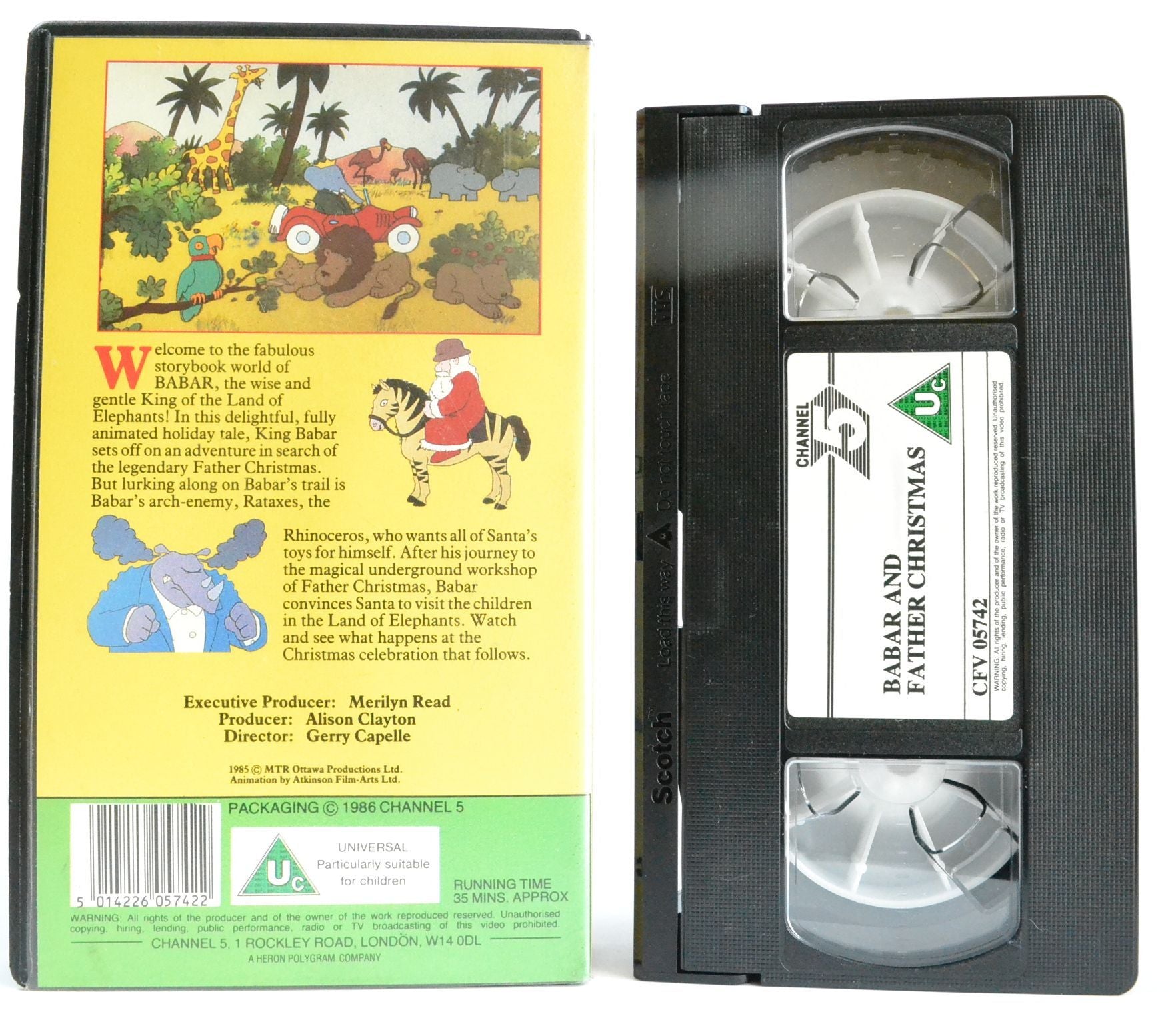 Babar And Father Christmas: (1985) Pre-School Friendly Animation [Chan 5] - VHS-