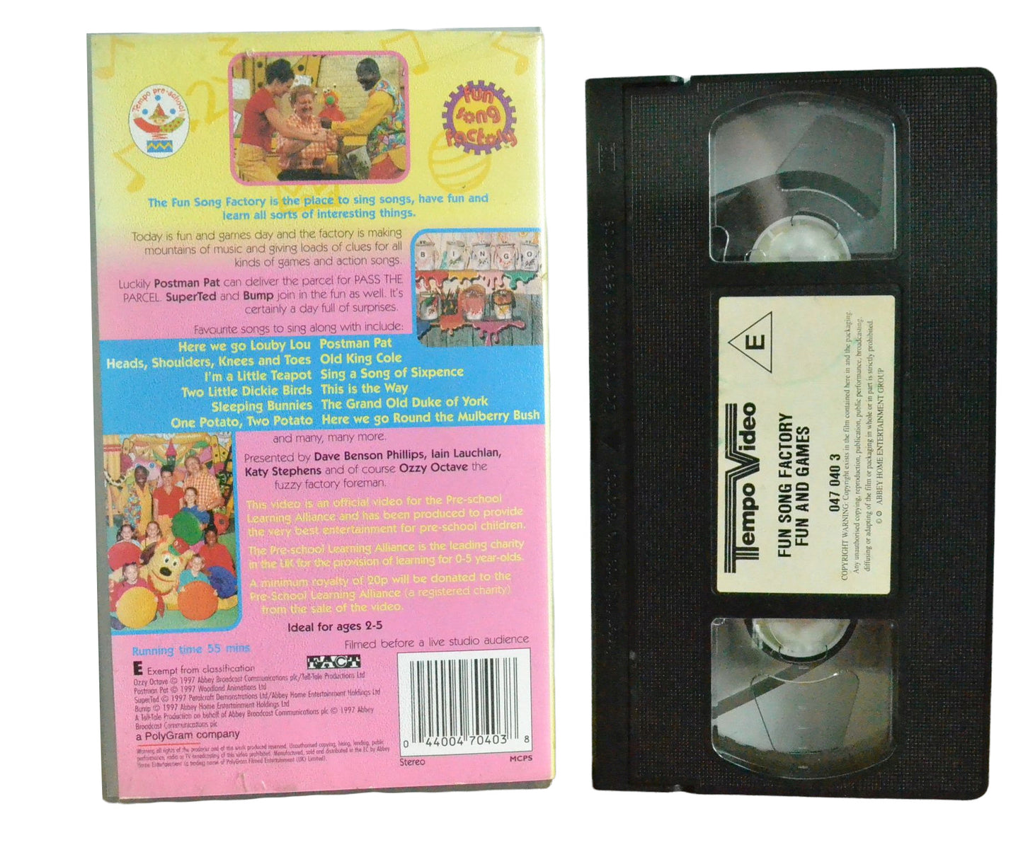 Fun Song Factory Fun and Games - Tempo Video - Children's - Pal VHS-