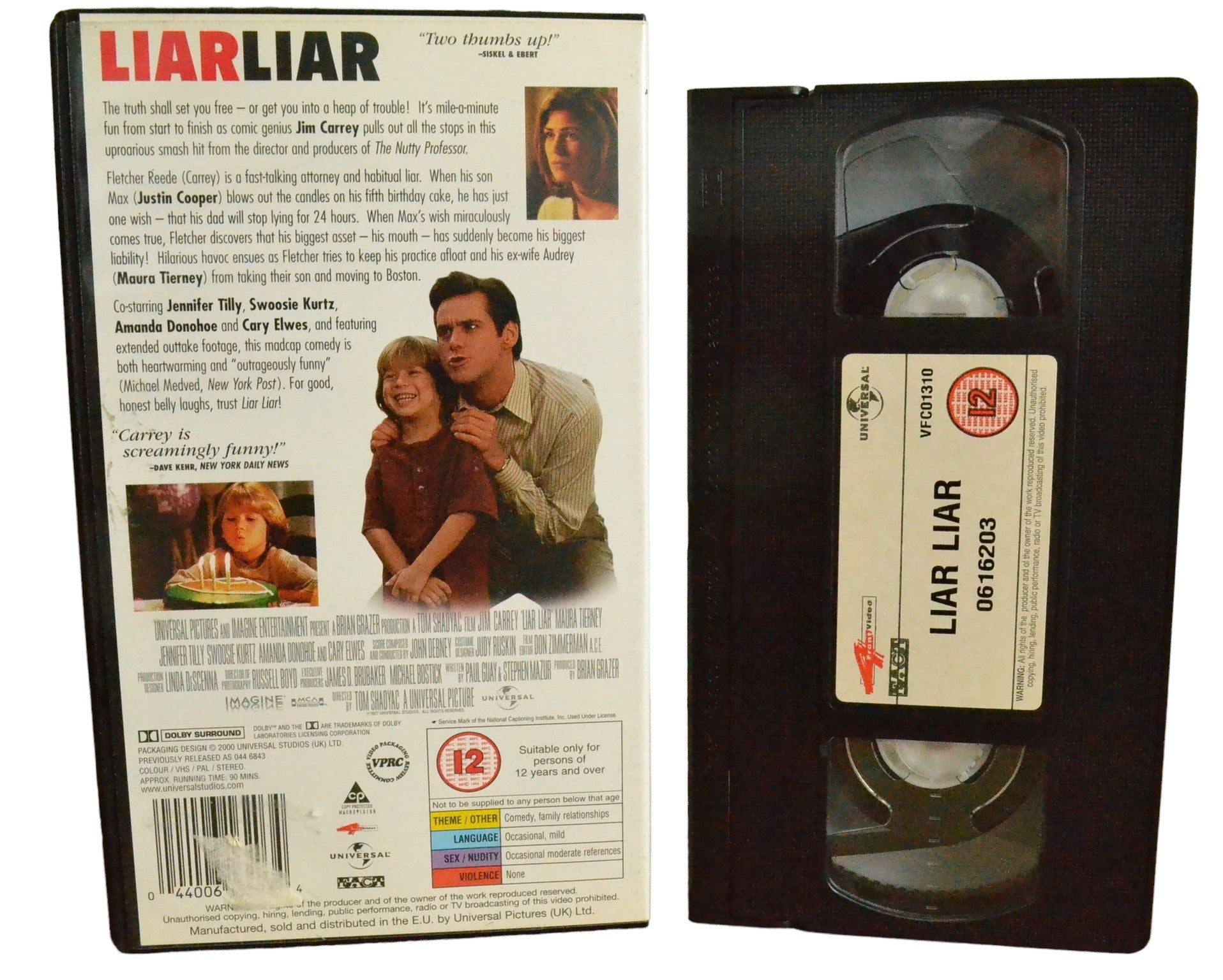 Liarliar (Jim Carrey) - Jim Carrey - Universal - VFC01310 - Comedy - Pal - VHS-